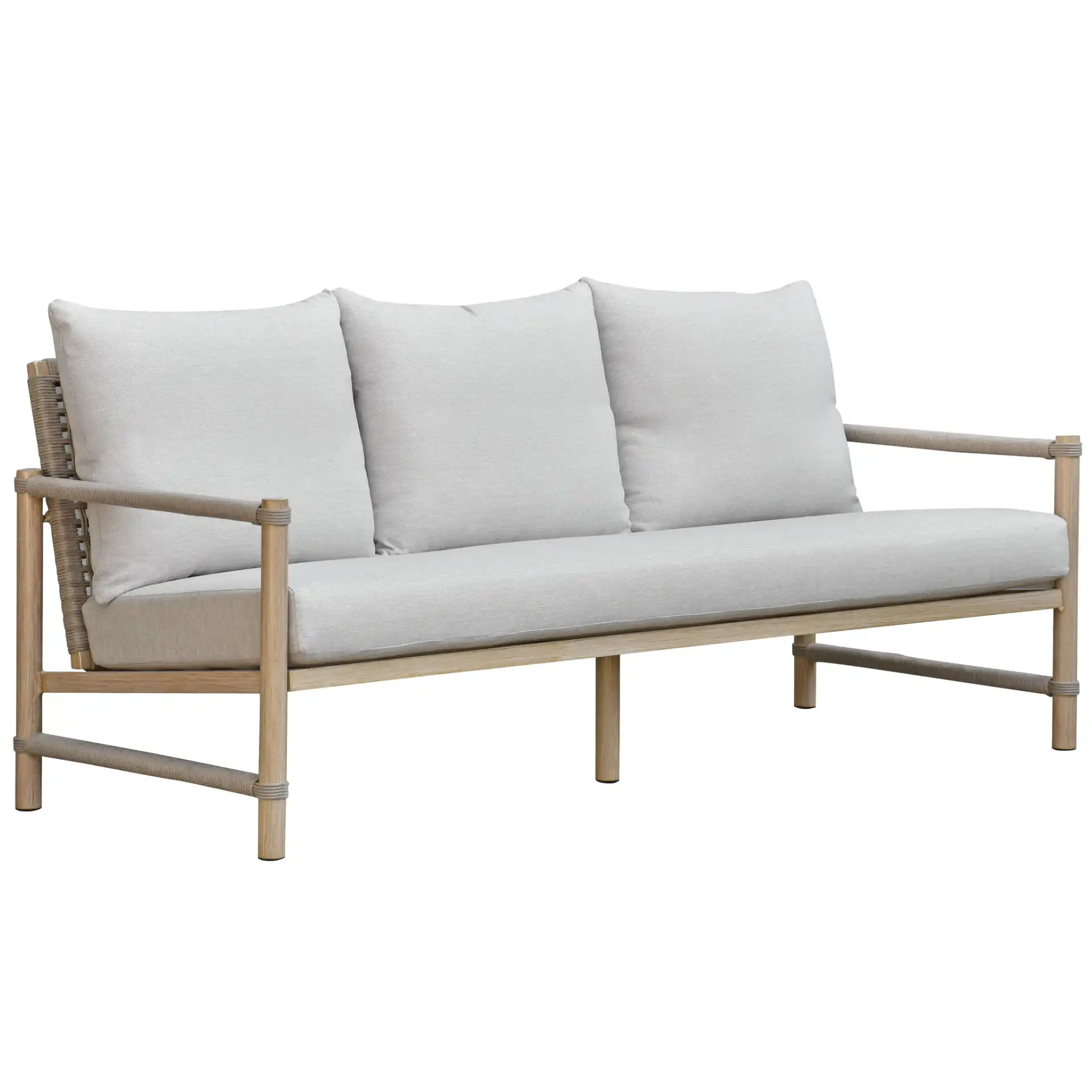 Dorianna Aluminum Patio Sofa in Sand / Beige, detail view