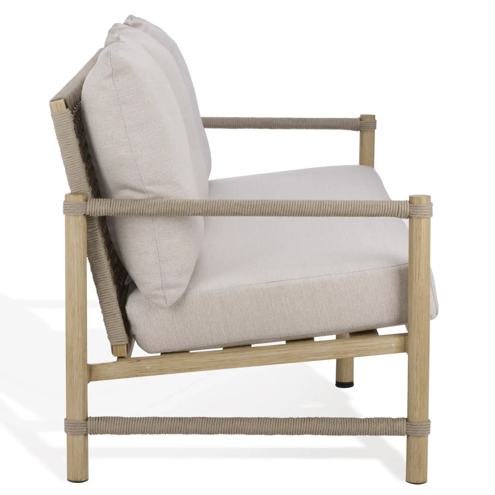 Dorianna Aluminum Patio Sofa in Sand / Beige, detail view