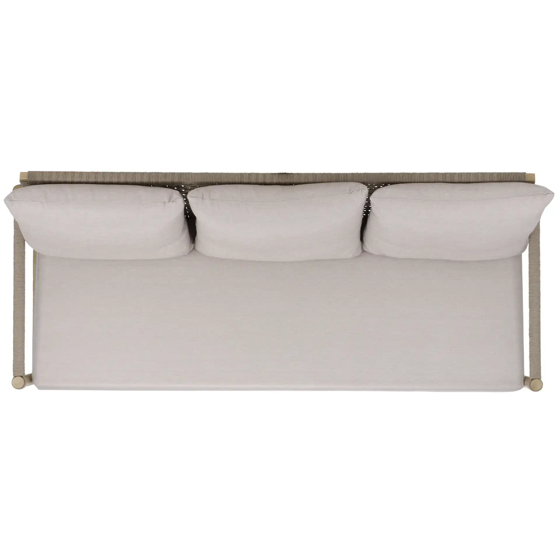 Dorianna Aluminum Patio Sofa in Sand / Beige, detail view