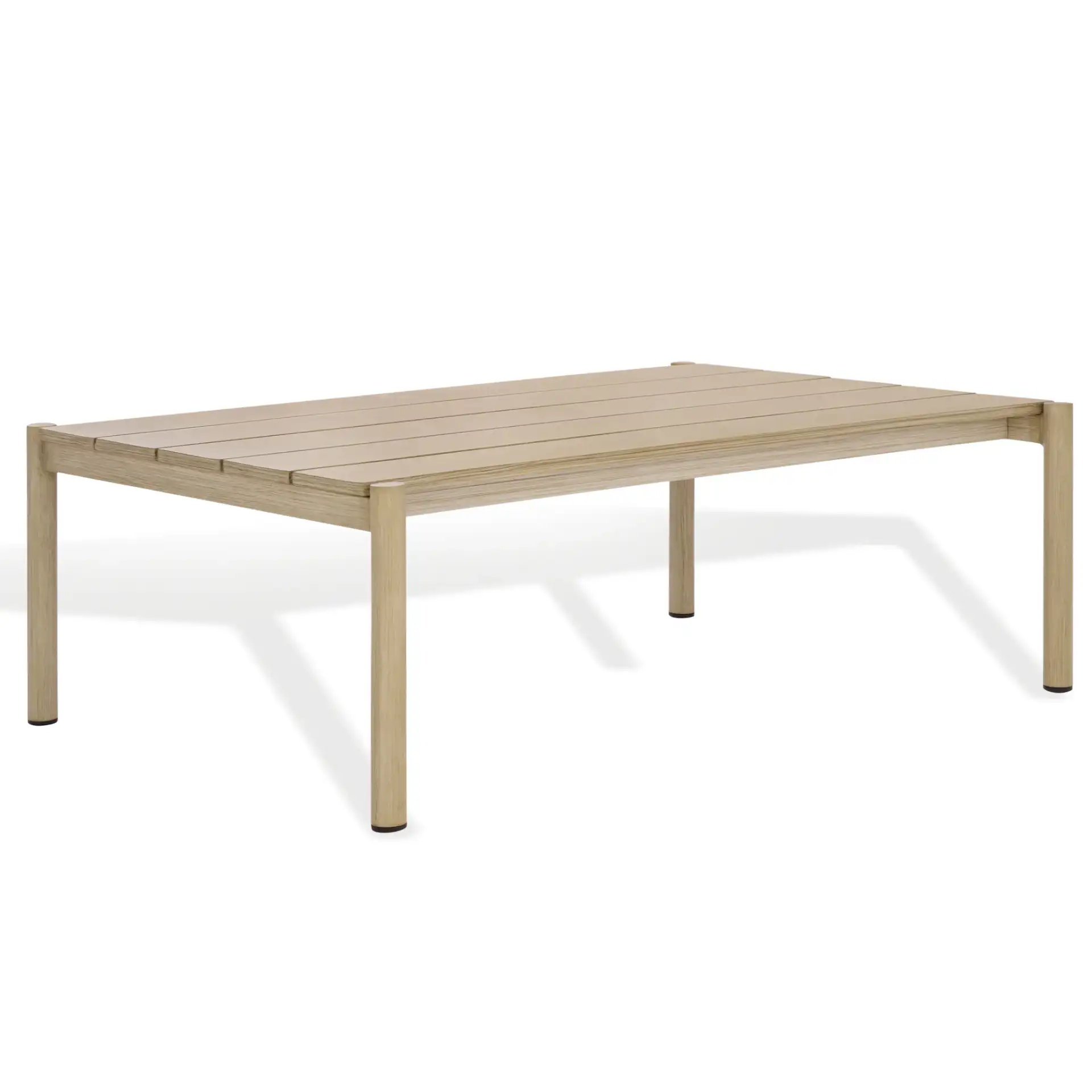 Dorianna Aluminum Coffee Table in Sand, detail view