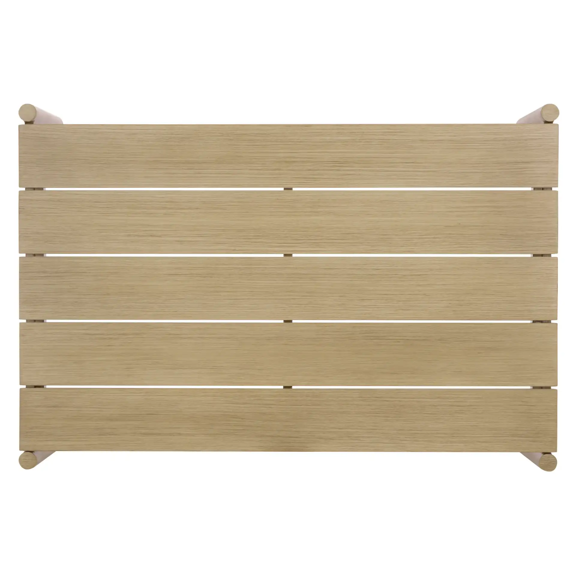 Dorianna Aluminum Coffee Table in Sand, detail view