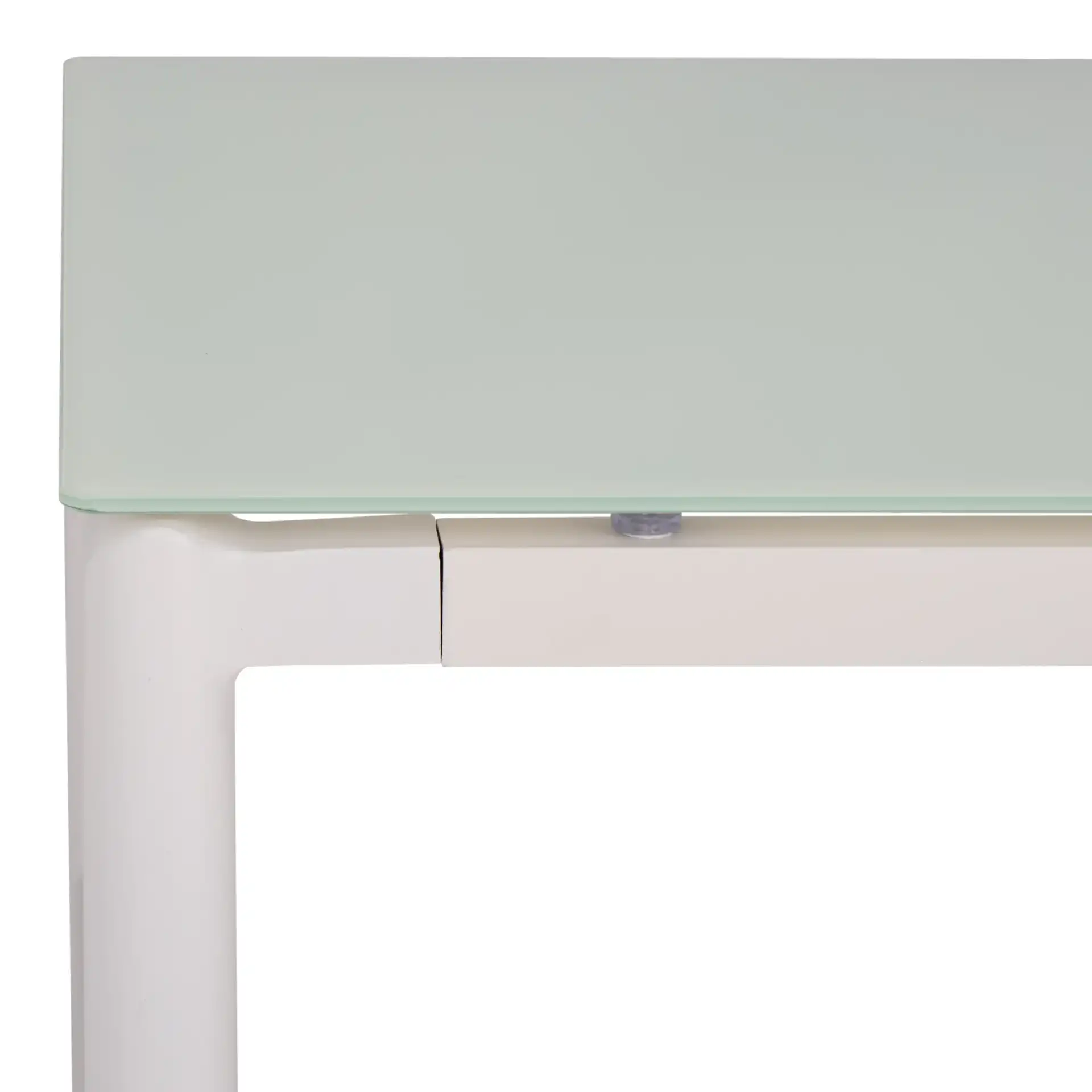 Chryssa Aluminum Coffee Table in White in a styled room
