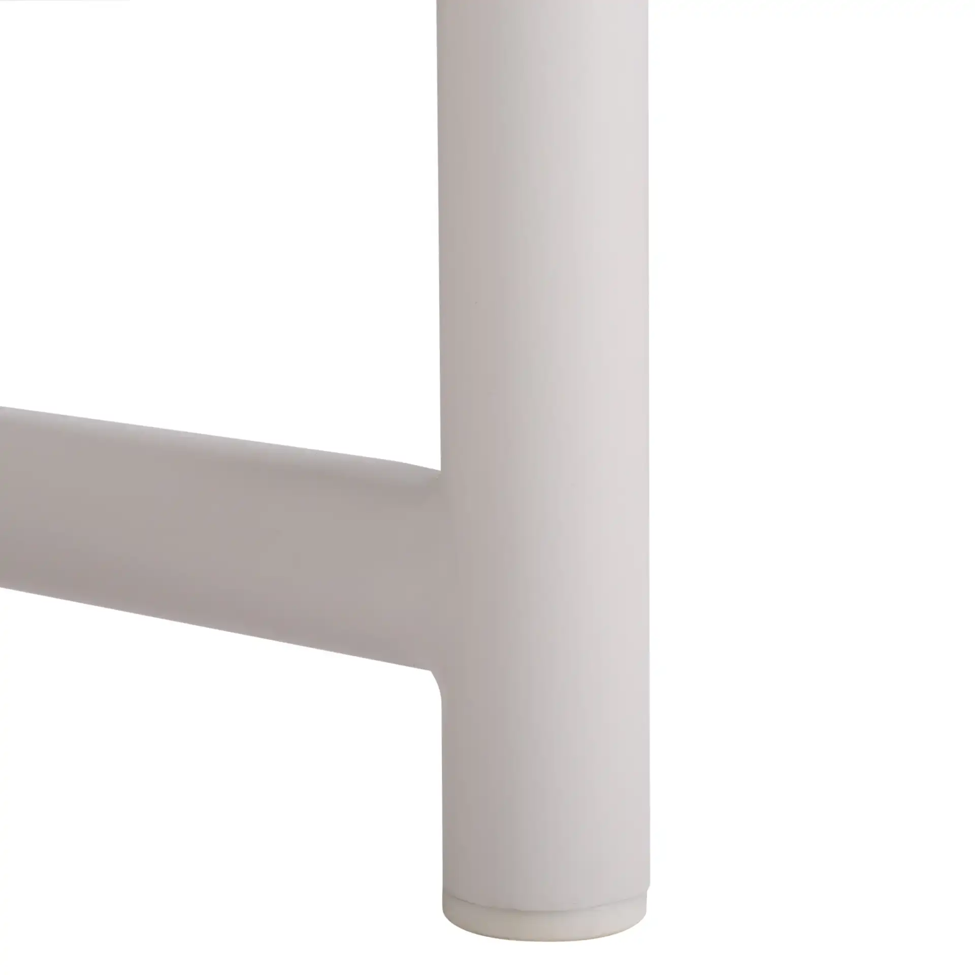 Chryssa Aluminum Coffee Table in White in a styled room