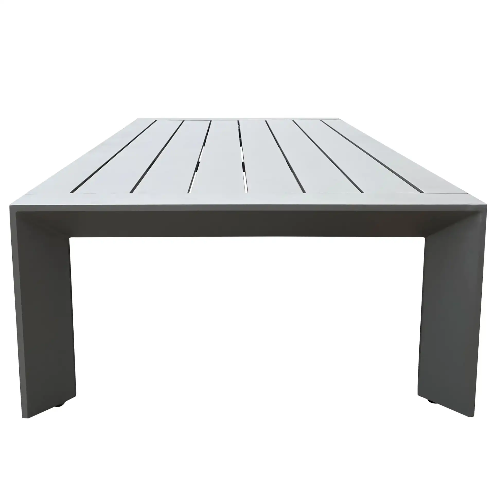Donaldo Aluminum Coffee Table in Dark Gray, detail view