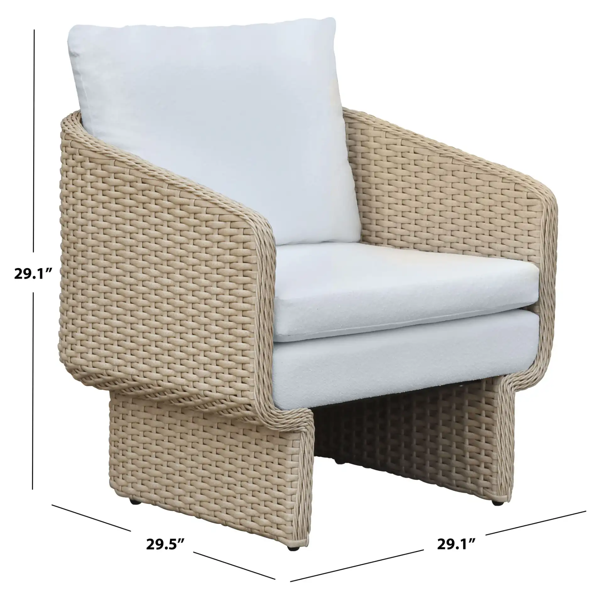 Giuseppe Rattan Weaving Chair in Natural / White, detail view