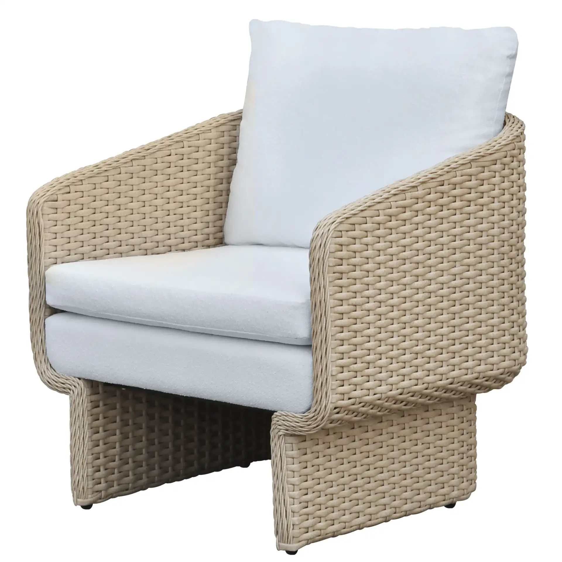 Giuseppe Rattan Weaving Chair in Natural / White, detail view