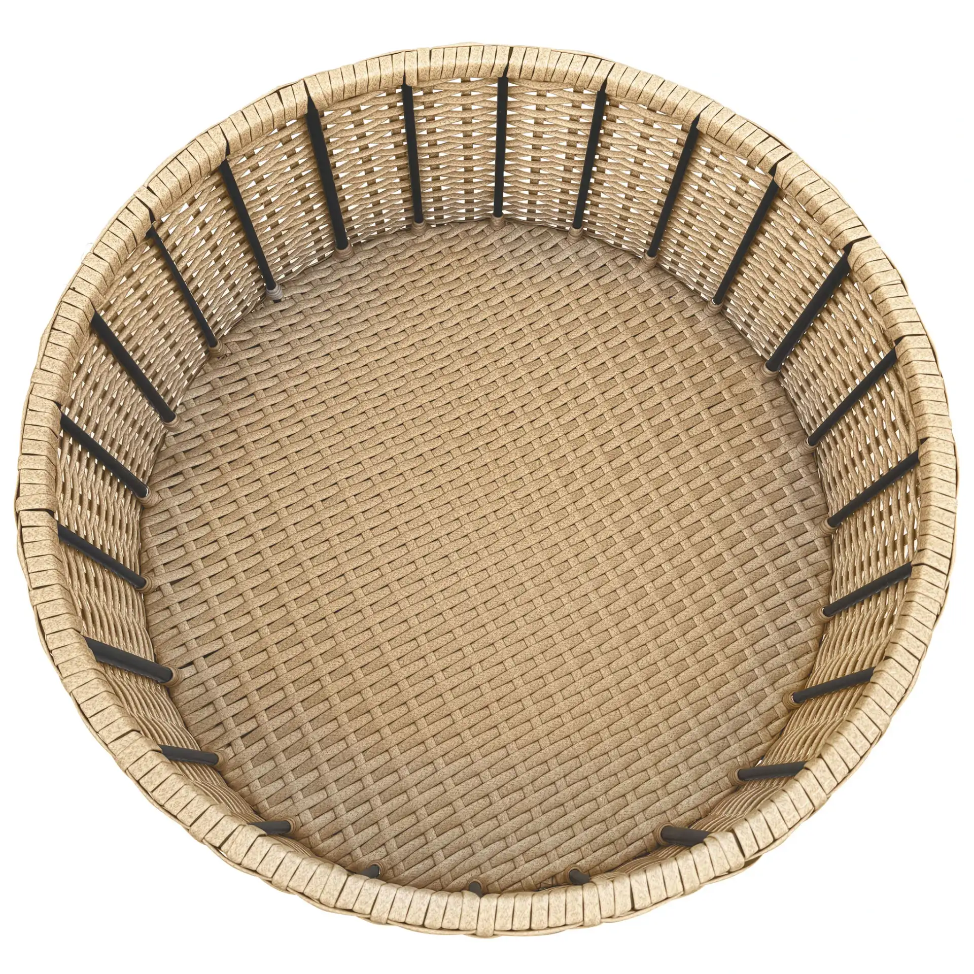 Cleandra Patio Coffee Table in Natural / Black, detail view