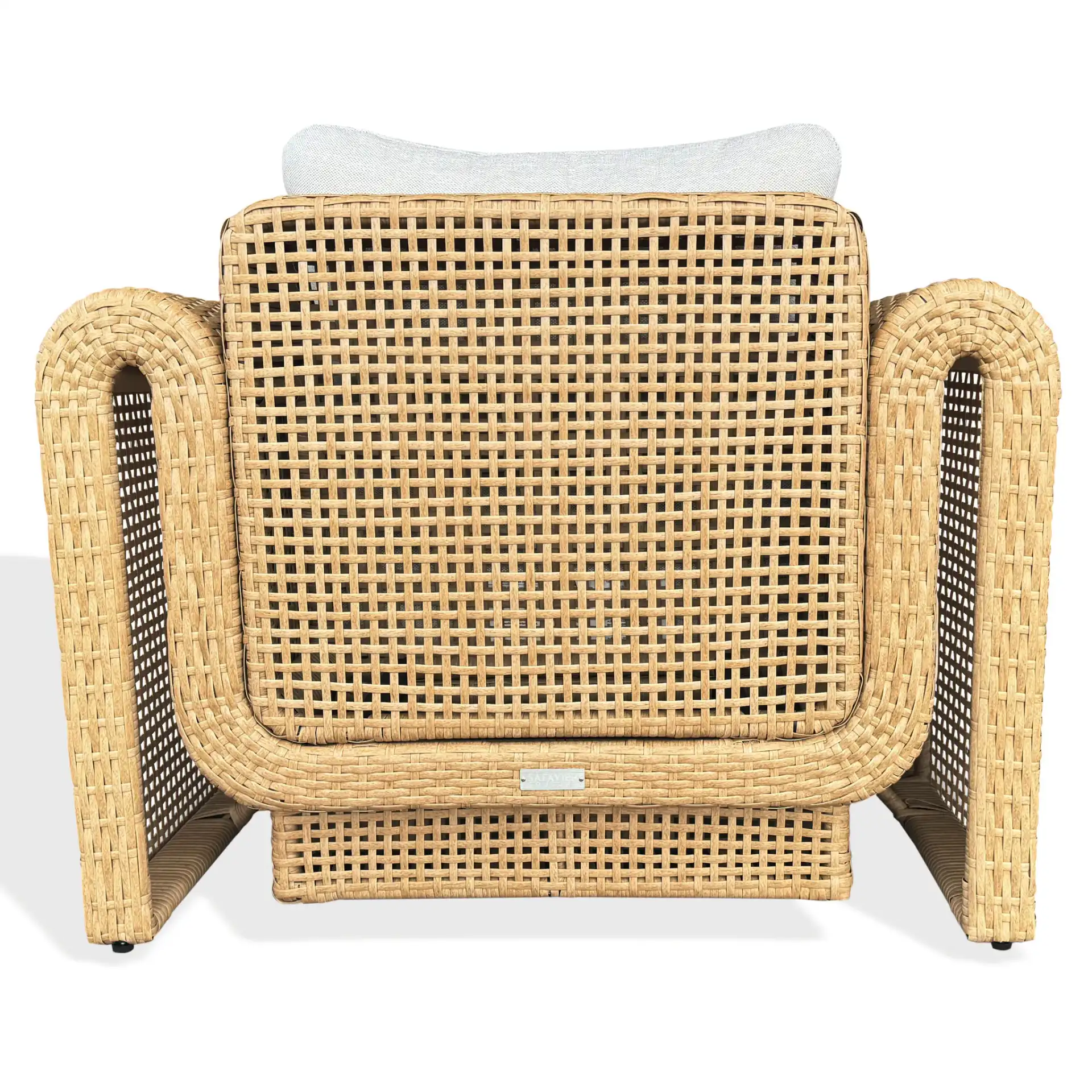 Cleandra Wicker Patio Chair in Natural / Beige, detail view