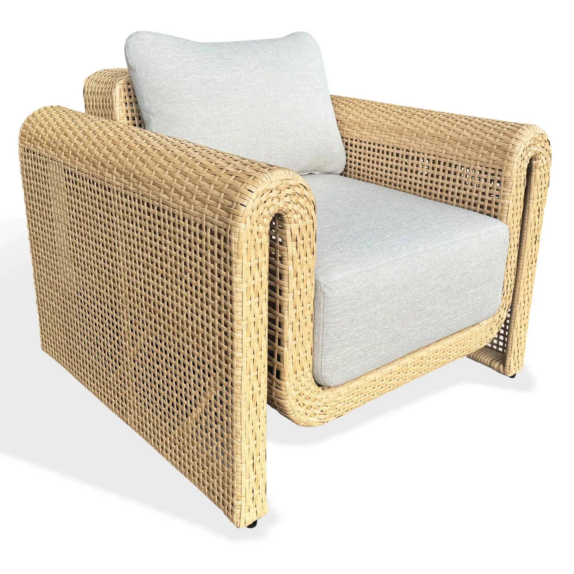 Cleandra Wicker Patio Chair in Natural / Beige