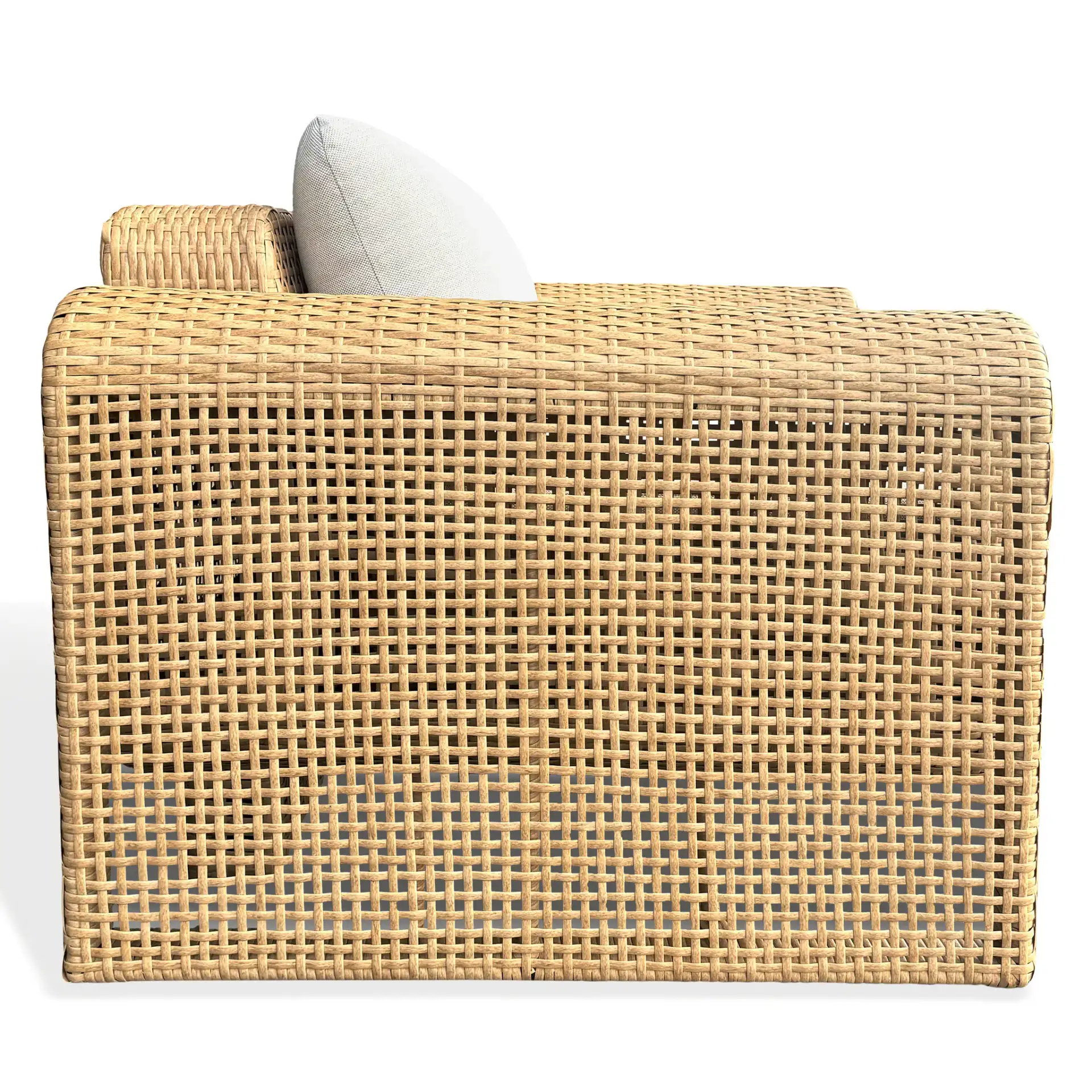 Cleandra Wicker Patio Chair in Natural / Beige, detail view