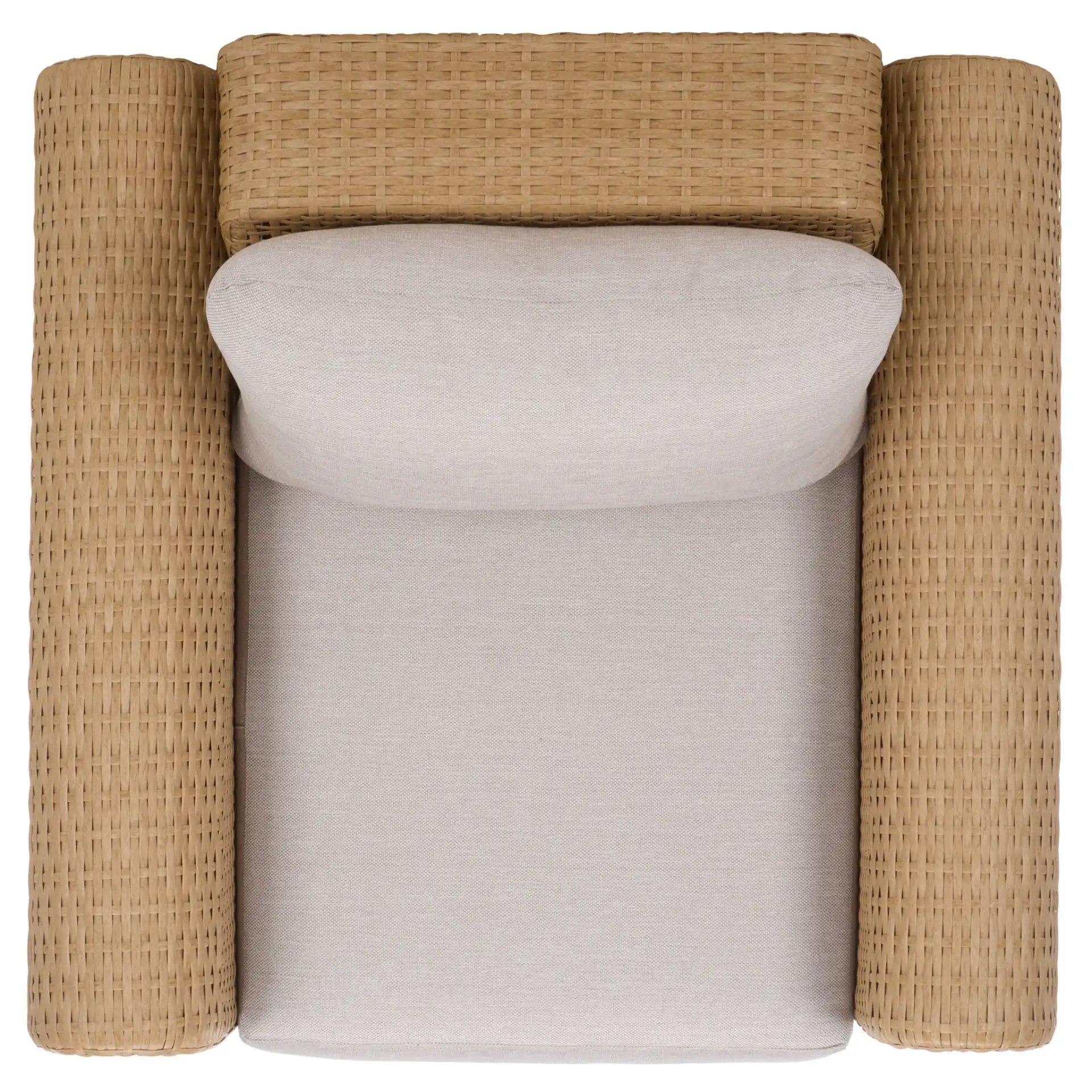 Cleandra Wicker Patio Chair in Natural / Beige, detail view