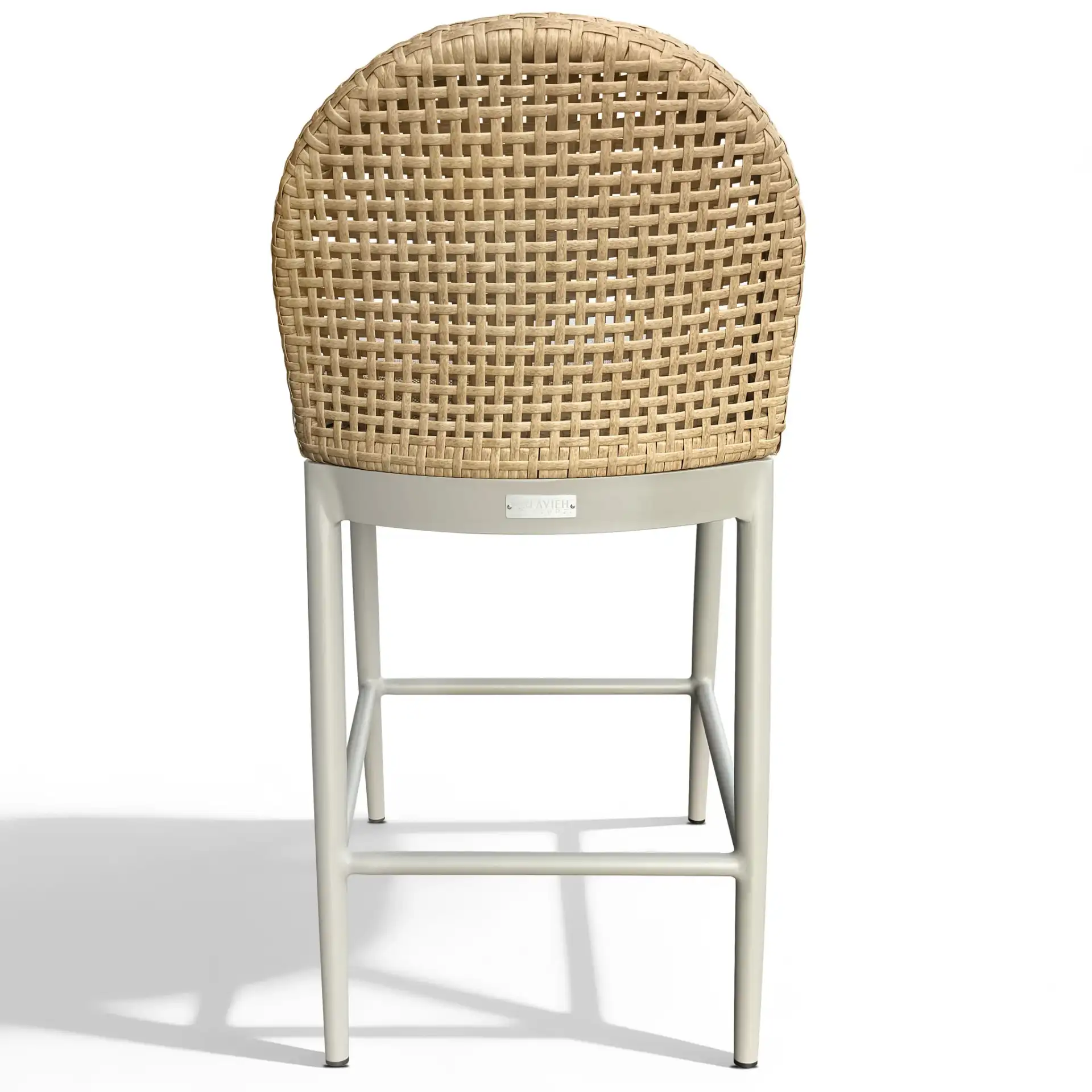 Rosalind Patio Counter Stool in Light Gray / Beige, detail view