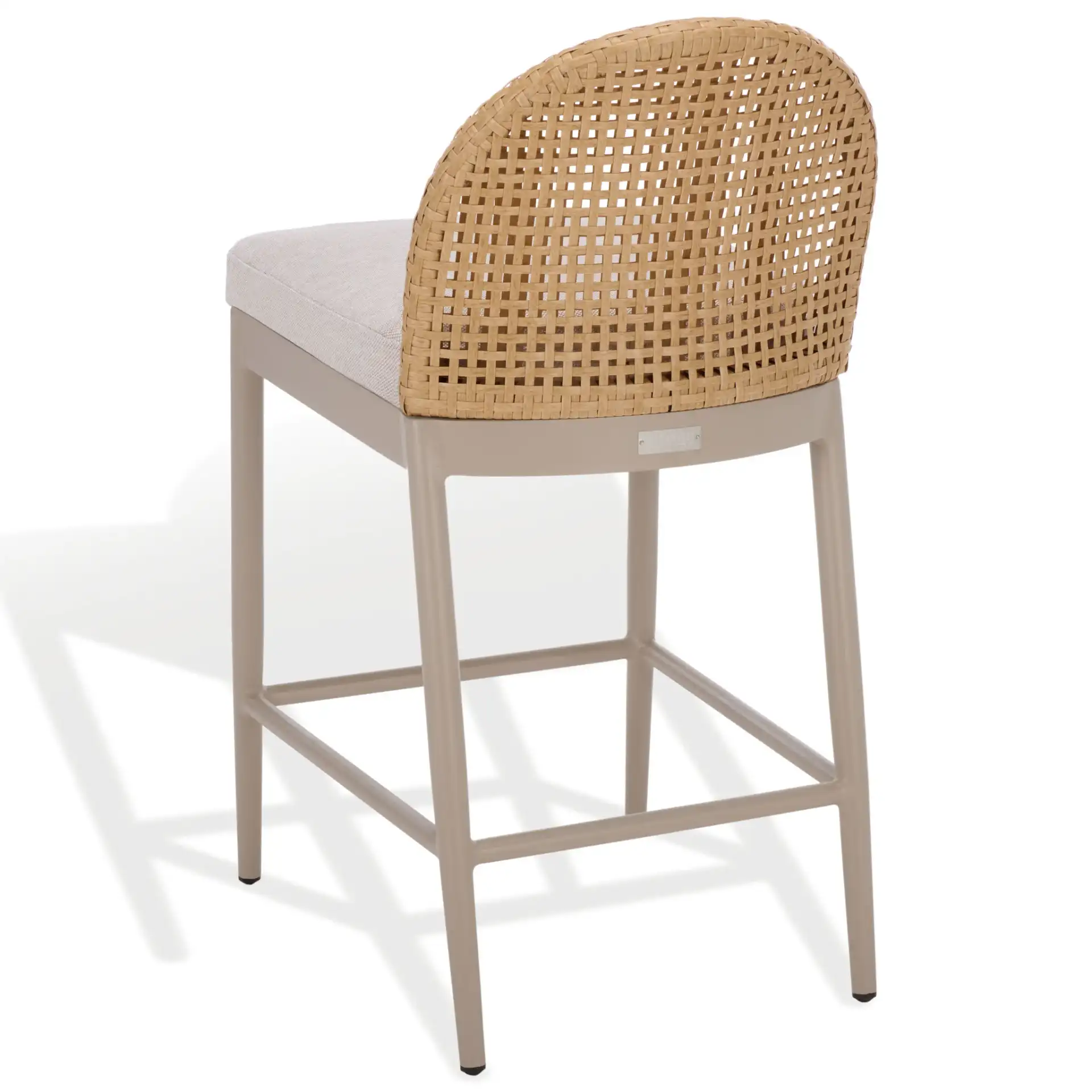 Rosalind Patio Counter Stool in Light Gray / Beige, detail view