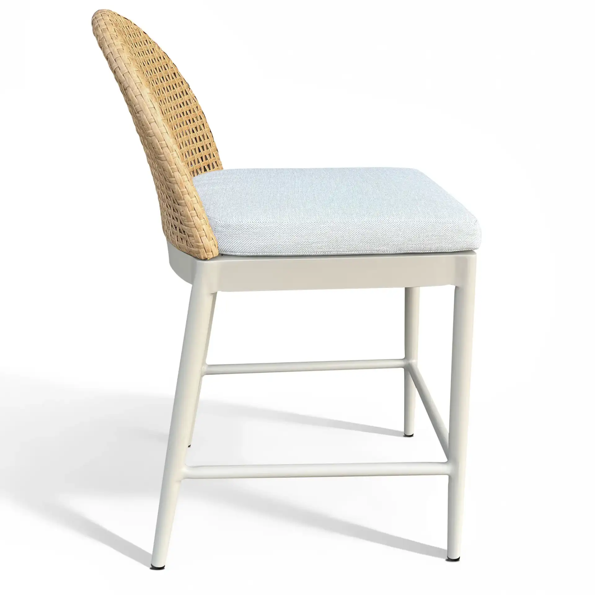Rosalind Patio Counter Stool in Light Gray / Beige, detail view