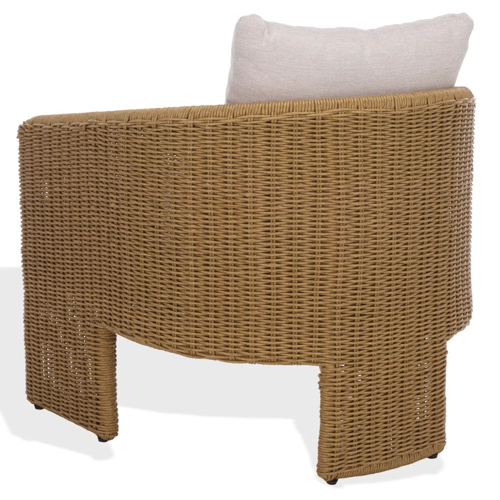 Donya Wicker Patio Chair in Natural / Beige, detail view