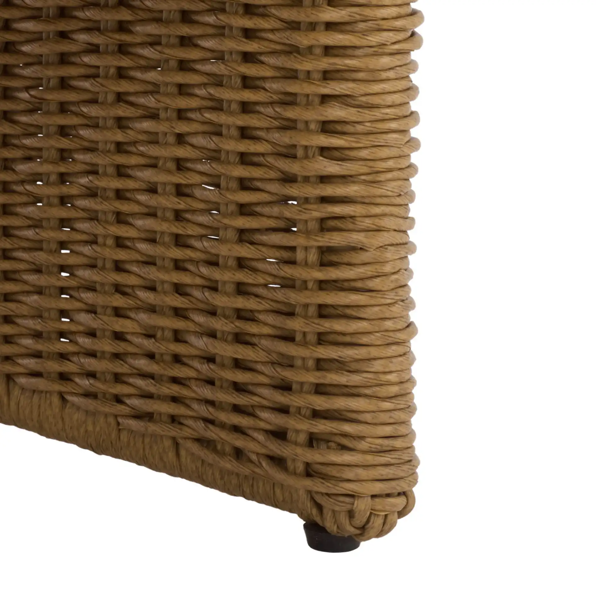 Donya Wicker Patio Chair in Natural / Beige in a styled room