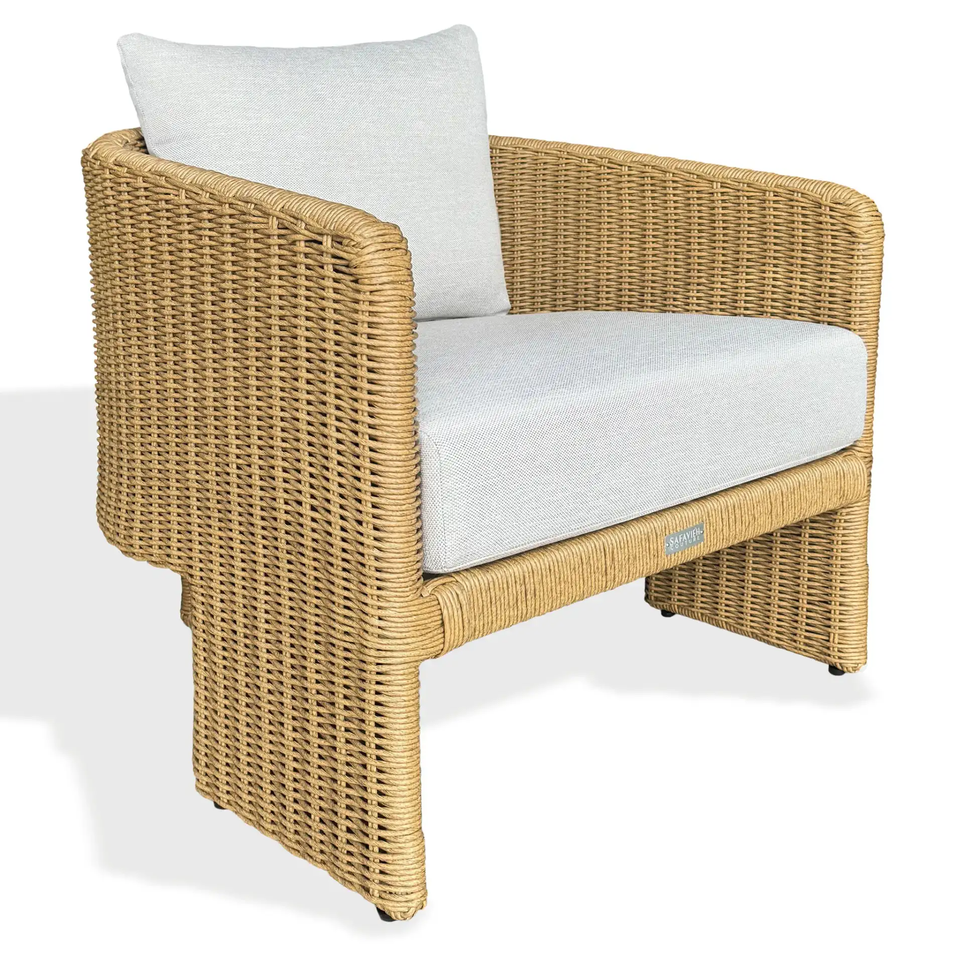 Donya Wicker Patio Chair in Natural / Beige