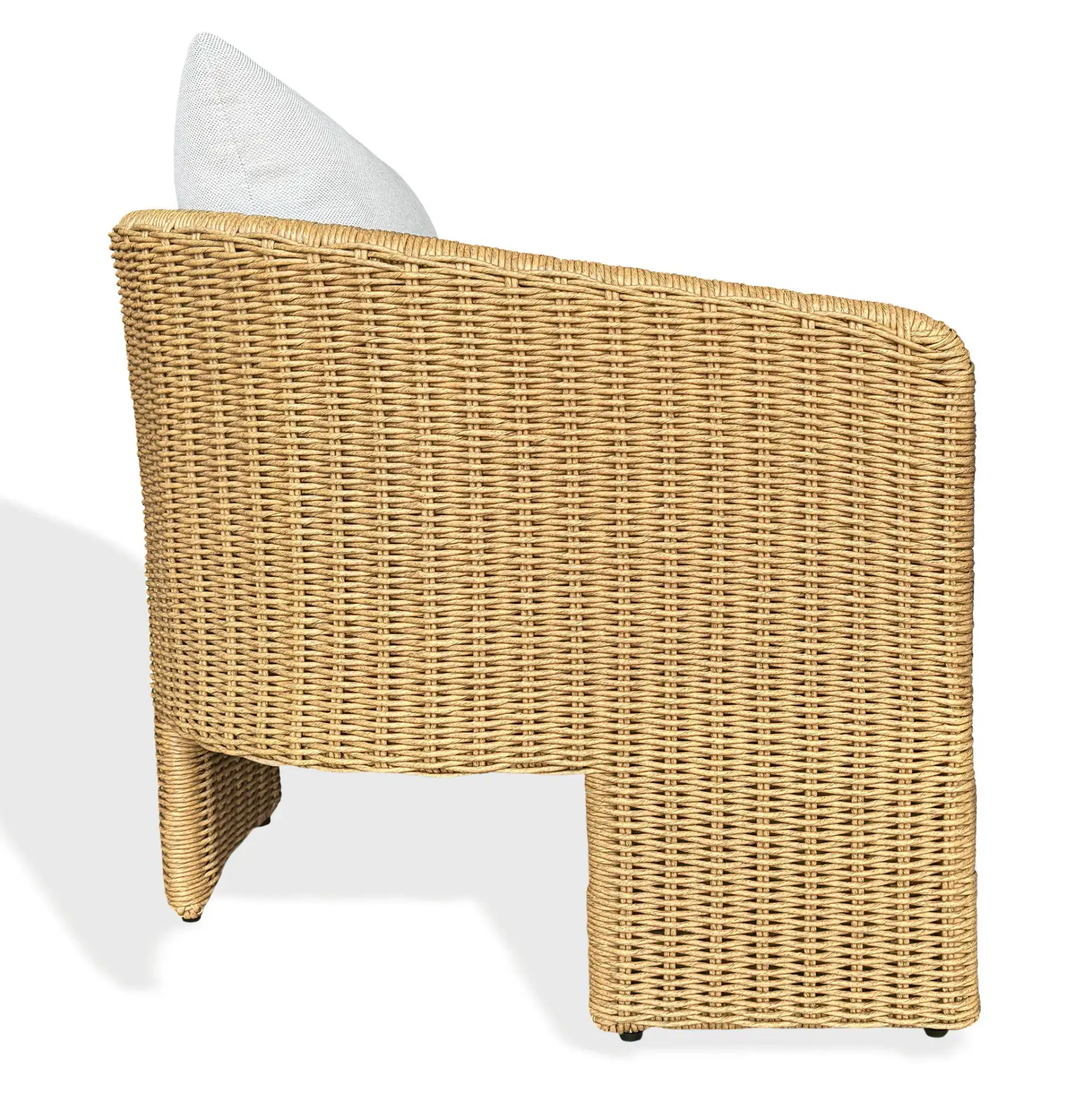 Donya Wicker Patio Chair in Natural / Beige, detail view