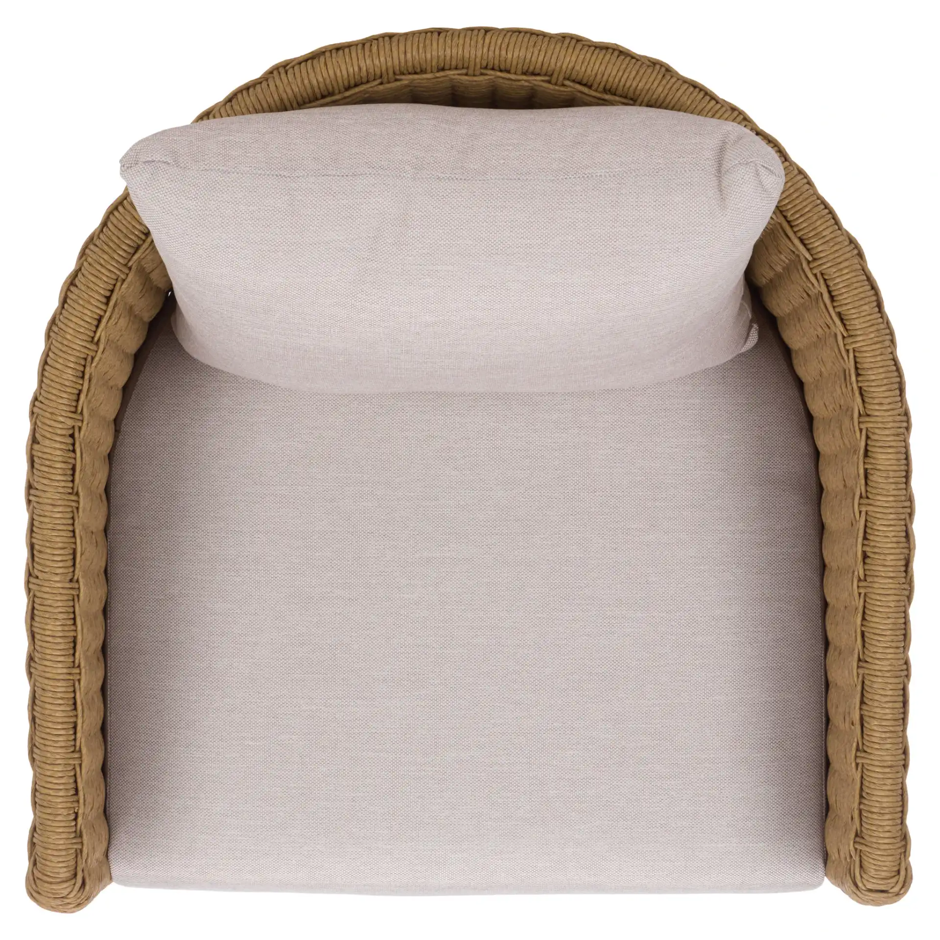 Donya Wicker Patio Chair in Natural / Beige, detail view
