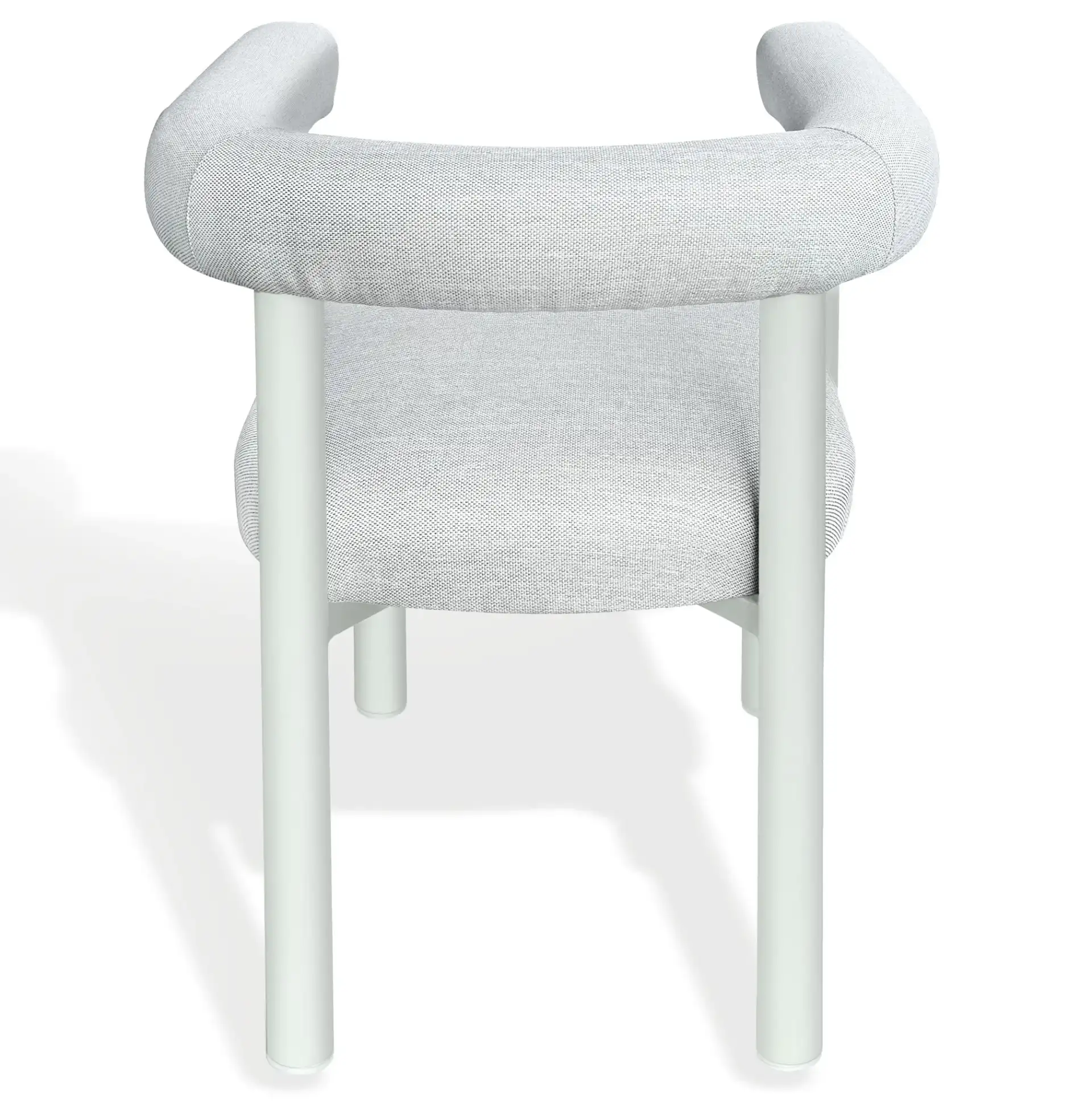 Larissa Patio Dining Chair in White / Beige, detail view