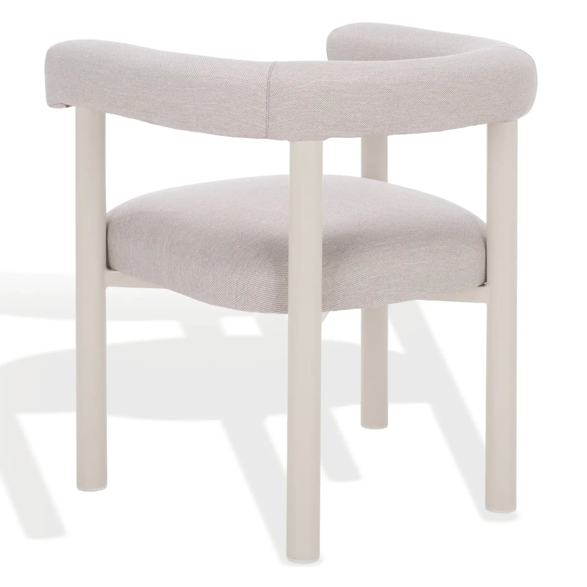 Larissa Patio Dining Chair in White / Beige, detail view