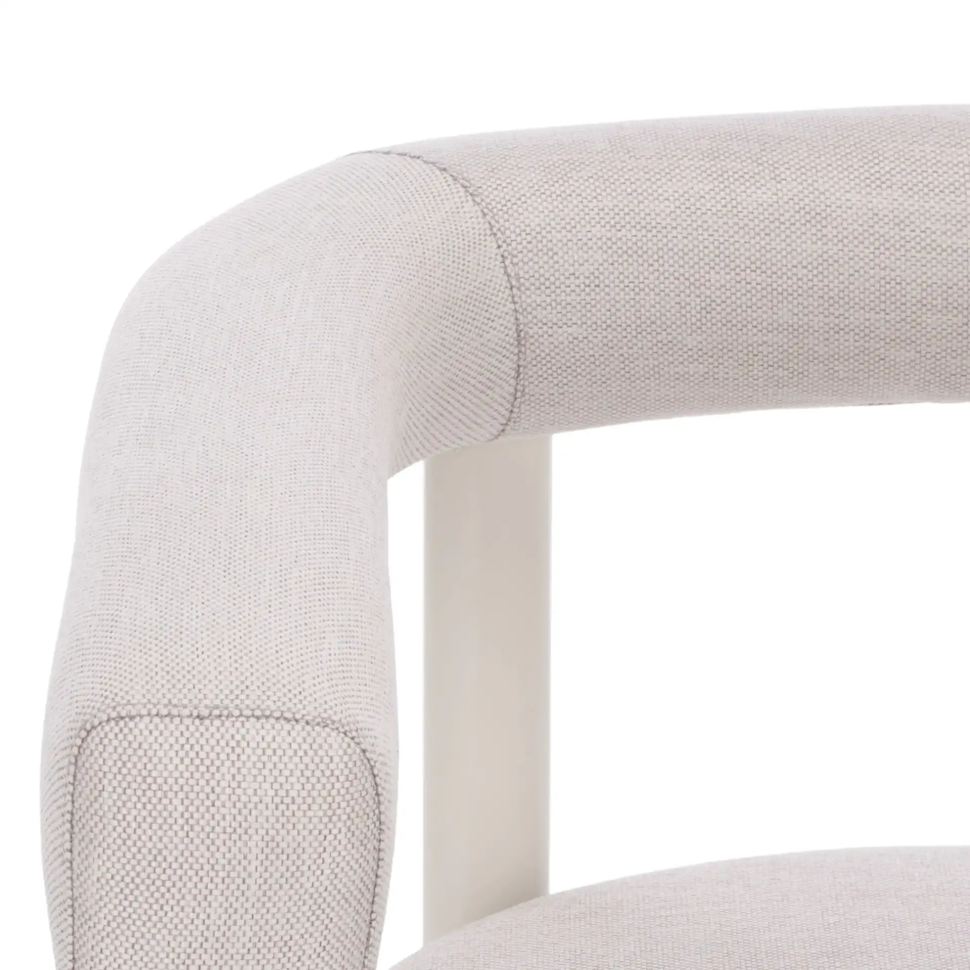 Larissa Patio Dining Chair in White / Beige in a styled room