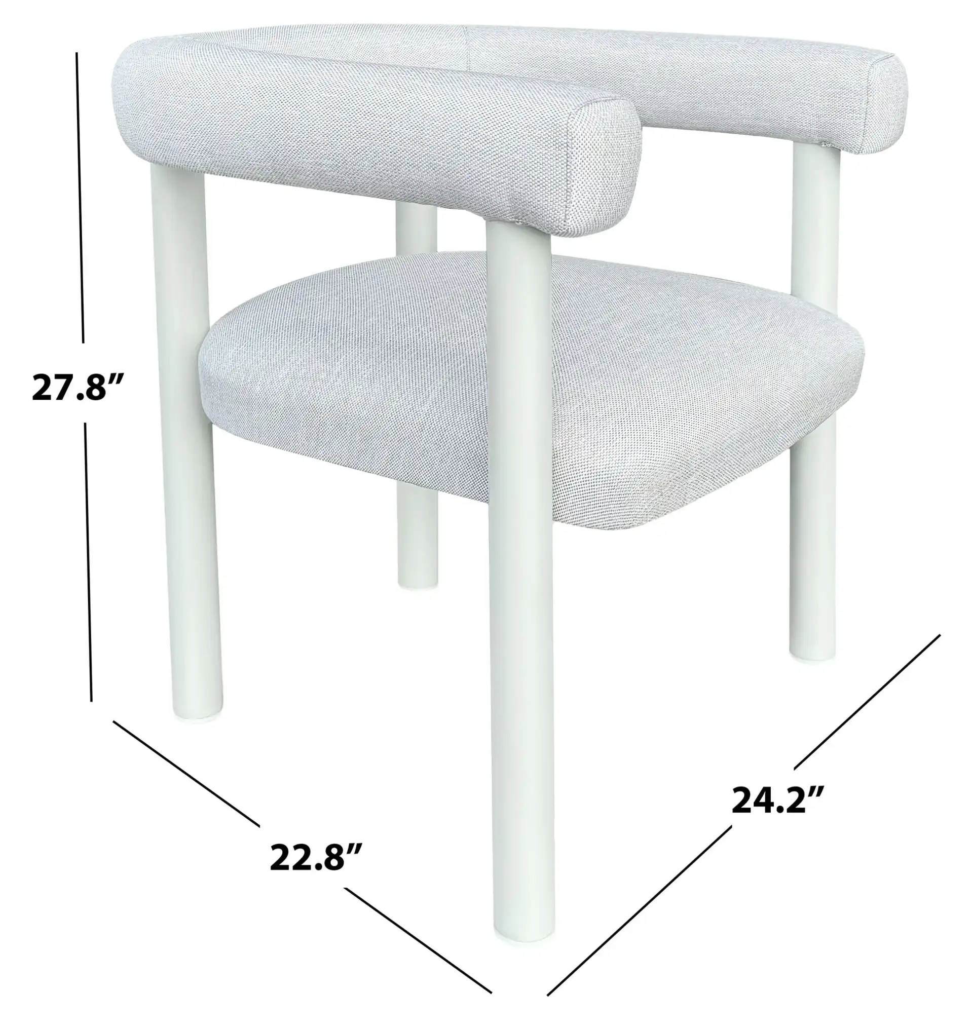 Larissa Patio Dining Chair in White / Beige, detail view