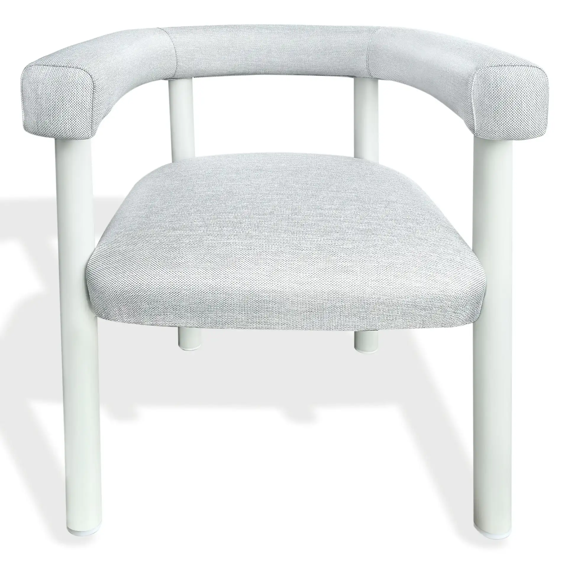 Larissa Patio Dining Chair in White / Beige, detail view