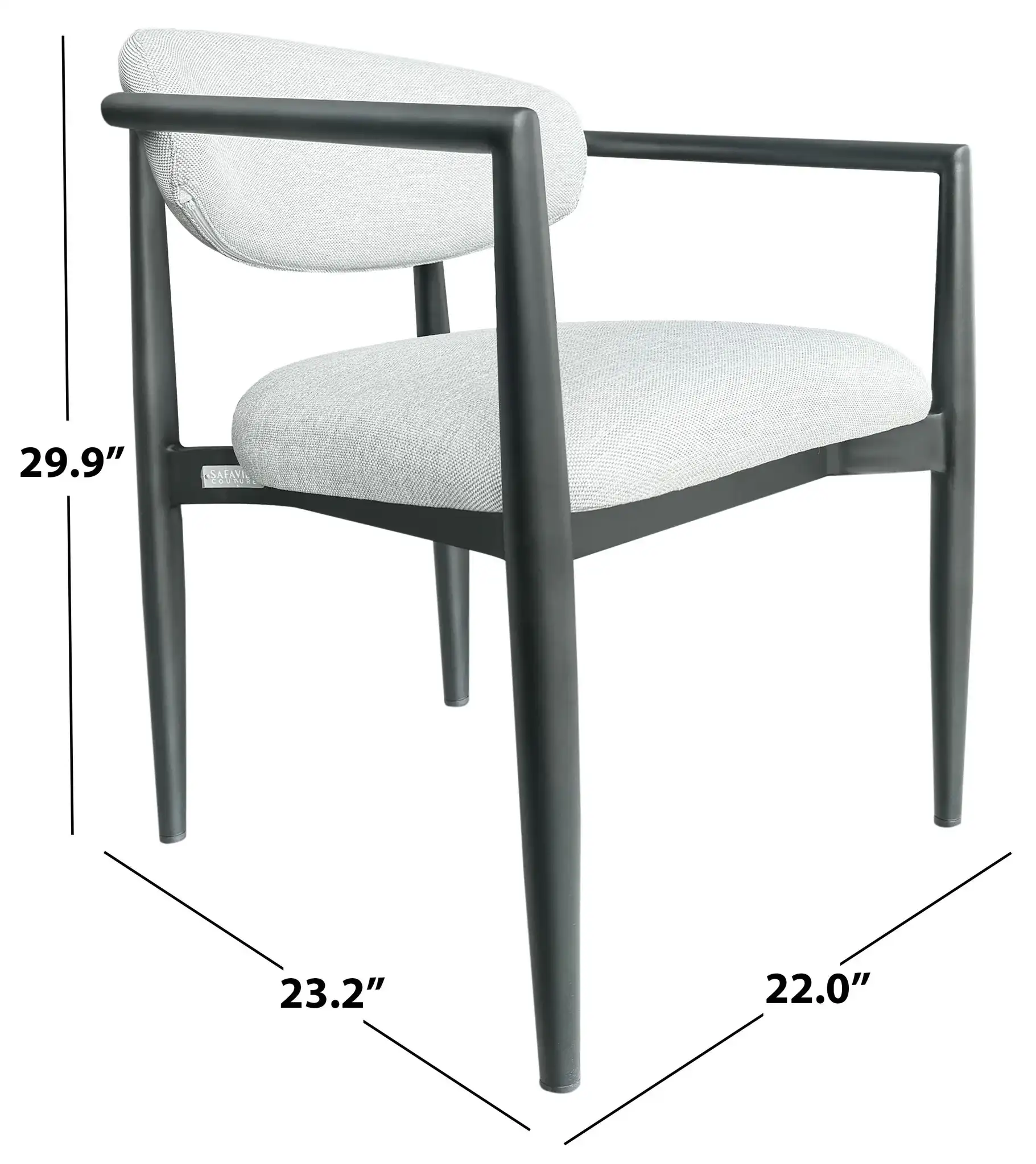 Bethlyn Patio Dining Chair in Black / Beige, detail view