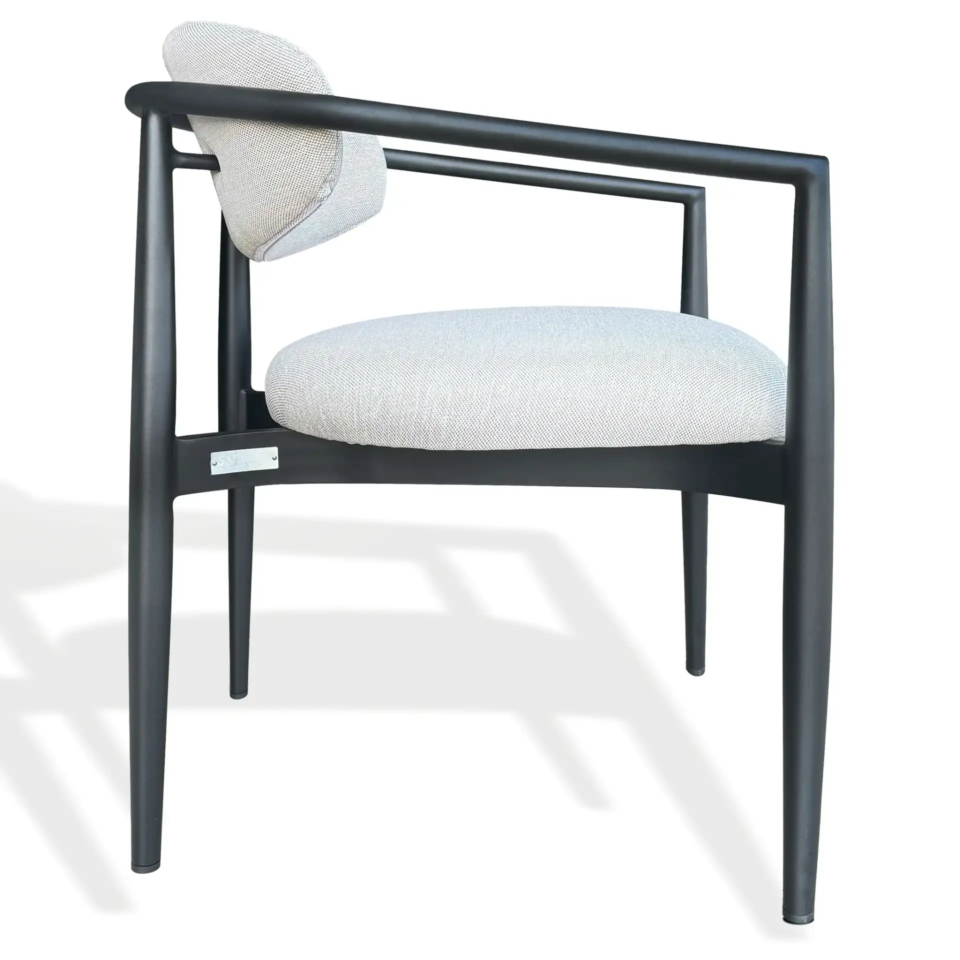 Bethlyn Patio Dining Chair in Black / Beige, detail view