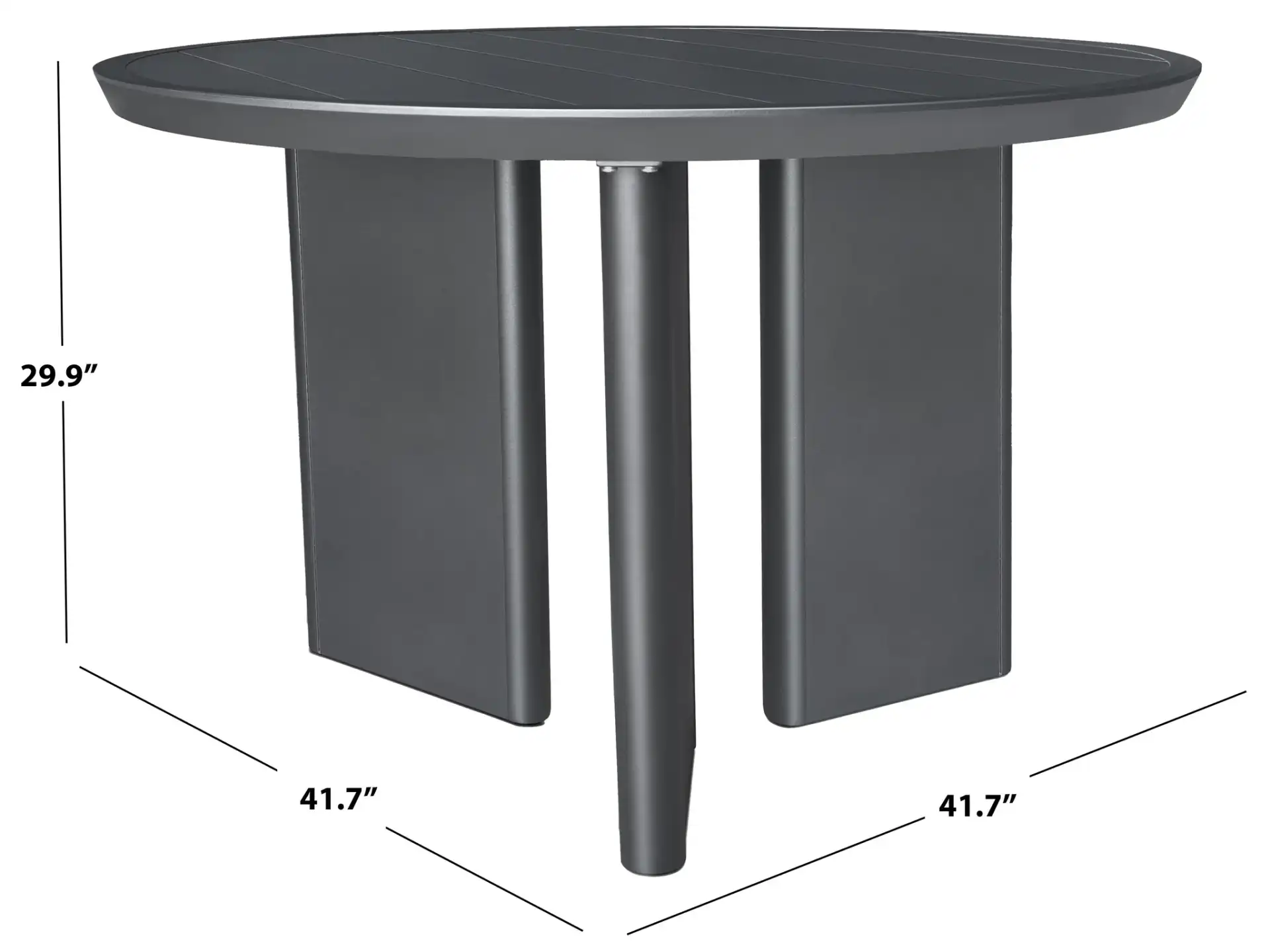 Bethlyn Patio Dining Table in Black, detail view