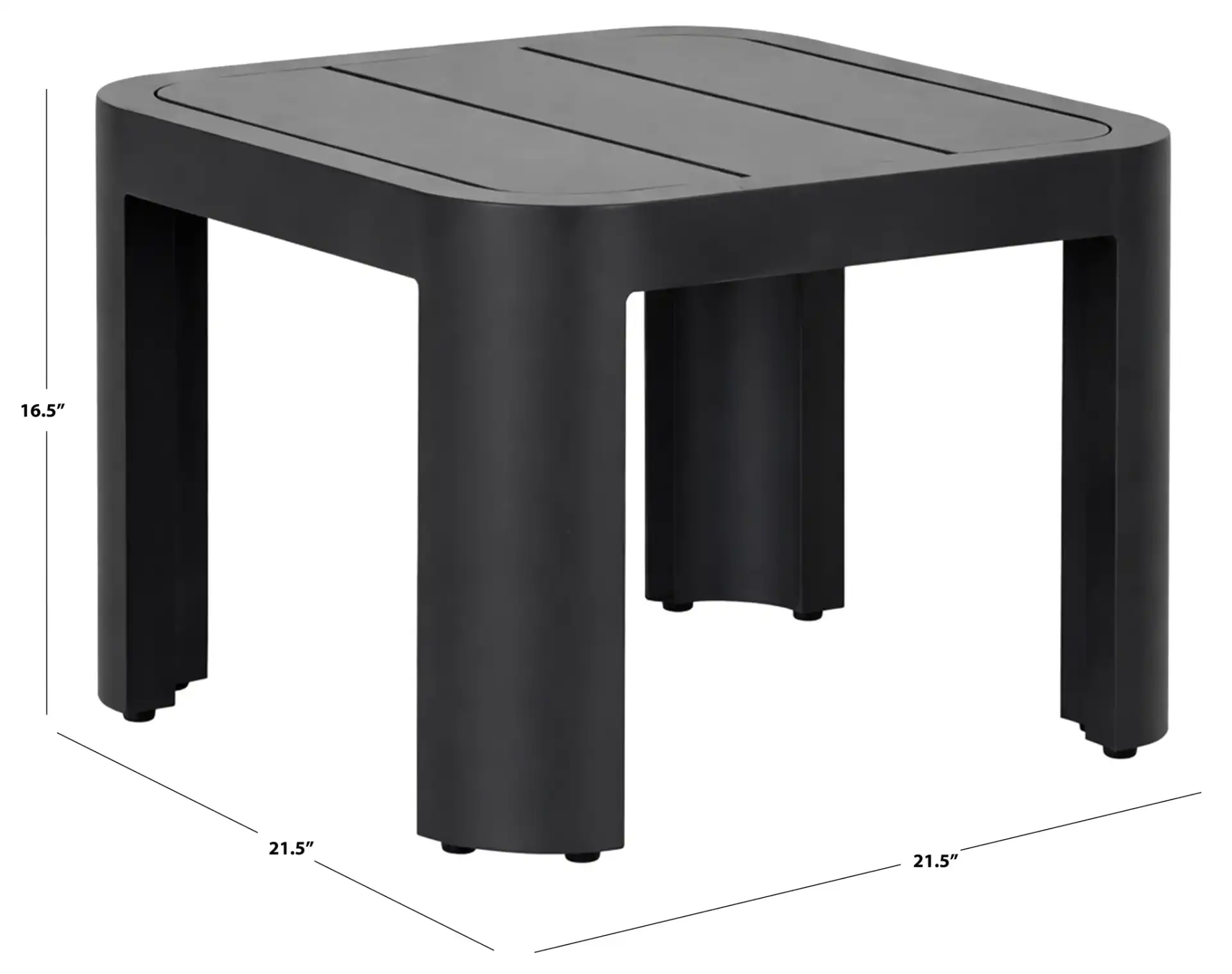 Leilani Aluminum Accent Table in Dark Gray, detail view