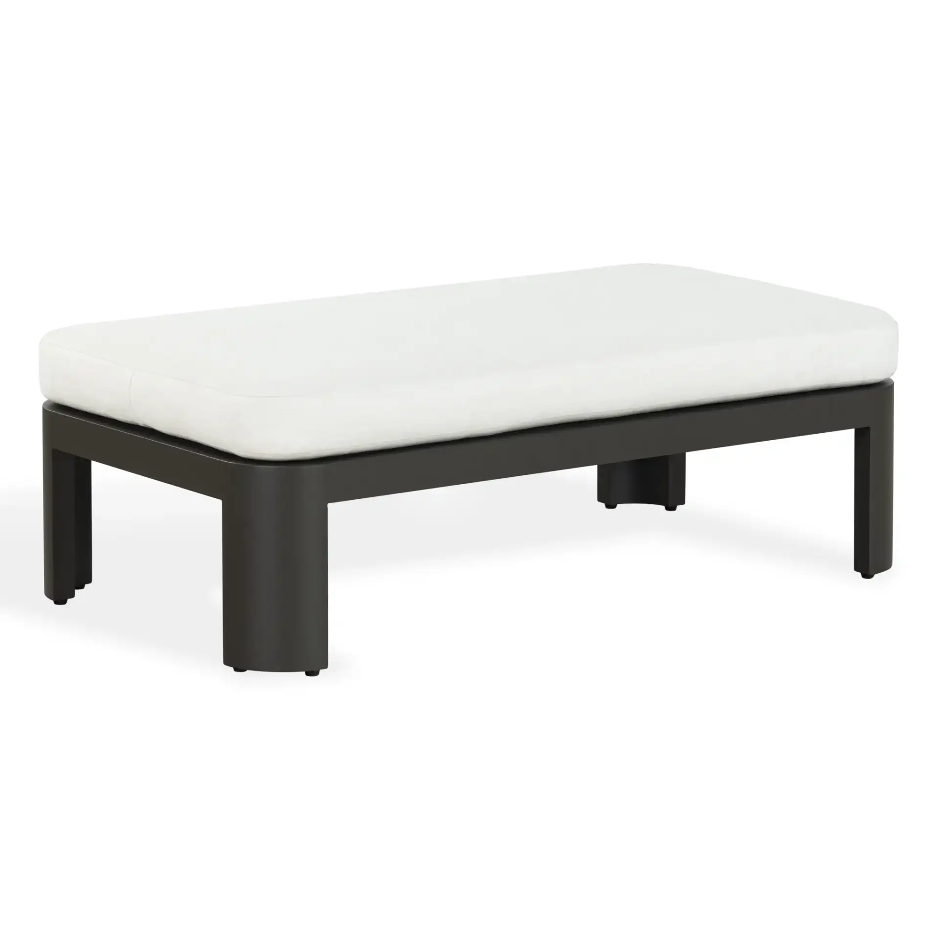 Leilani Aluminum Coffee Table in Dark Gray / White, detail view