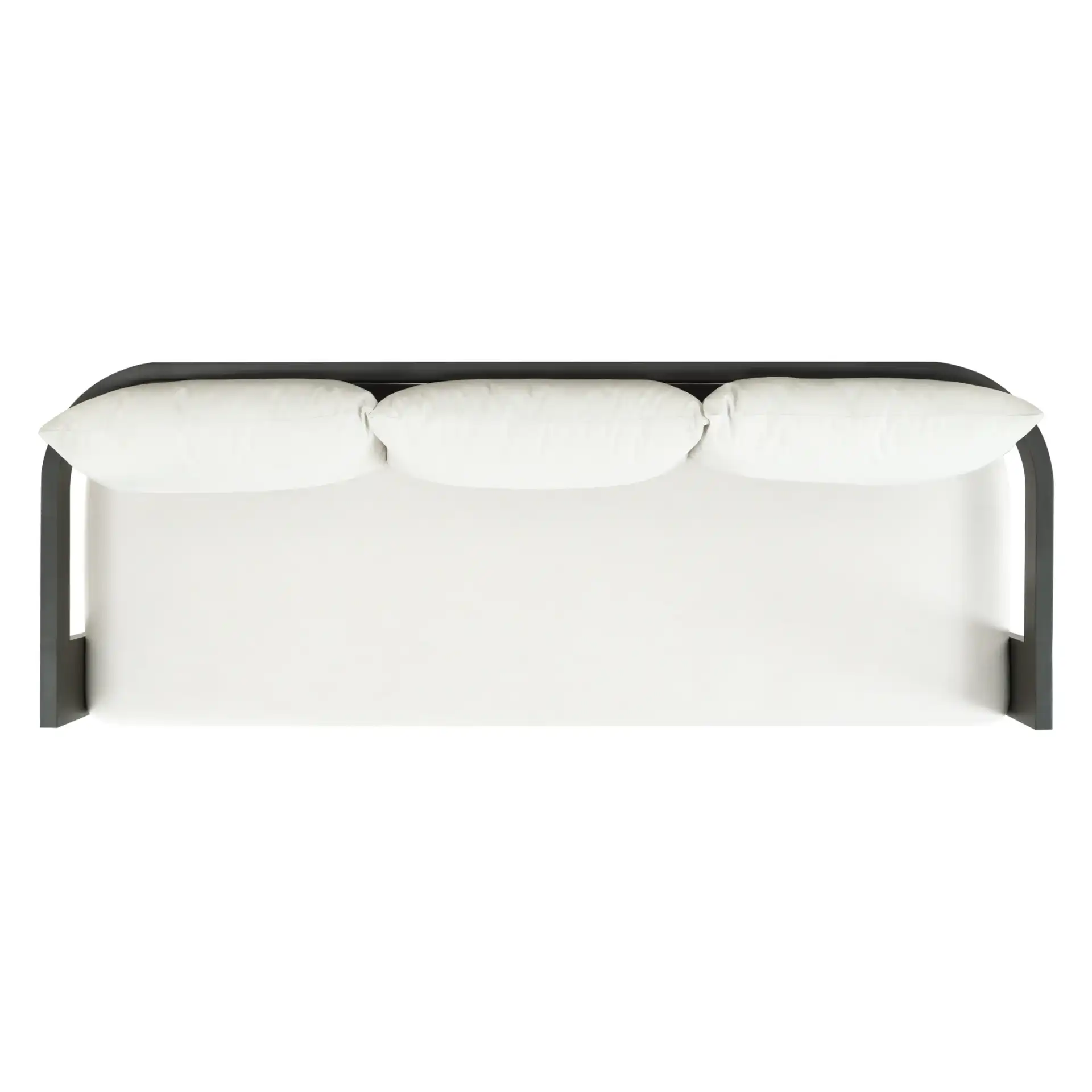 Leilani Aluminum Patio Sofa in Dark Gray / White, detail view