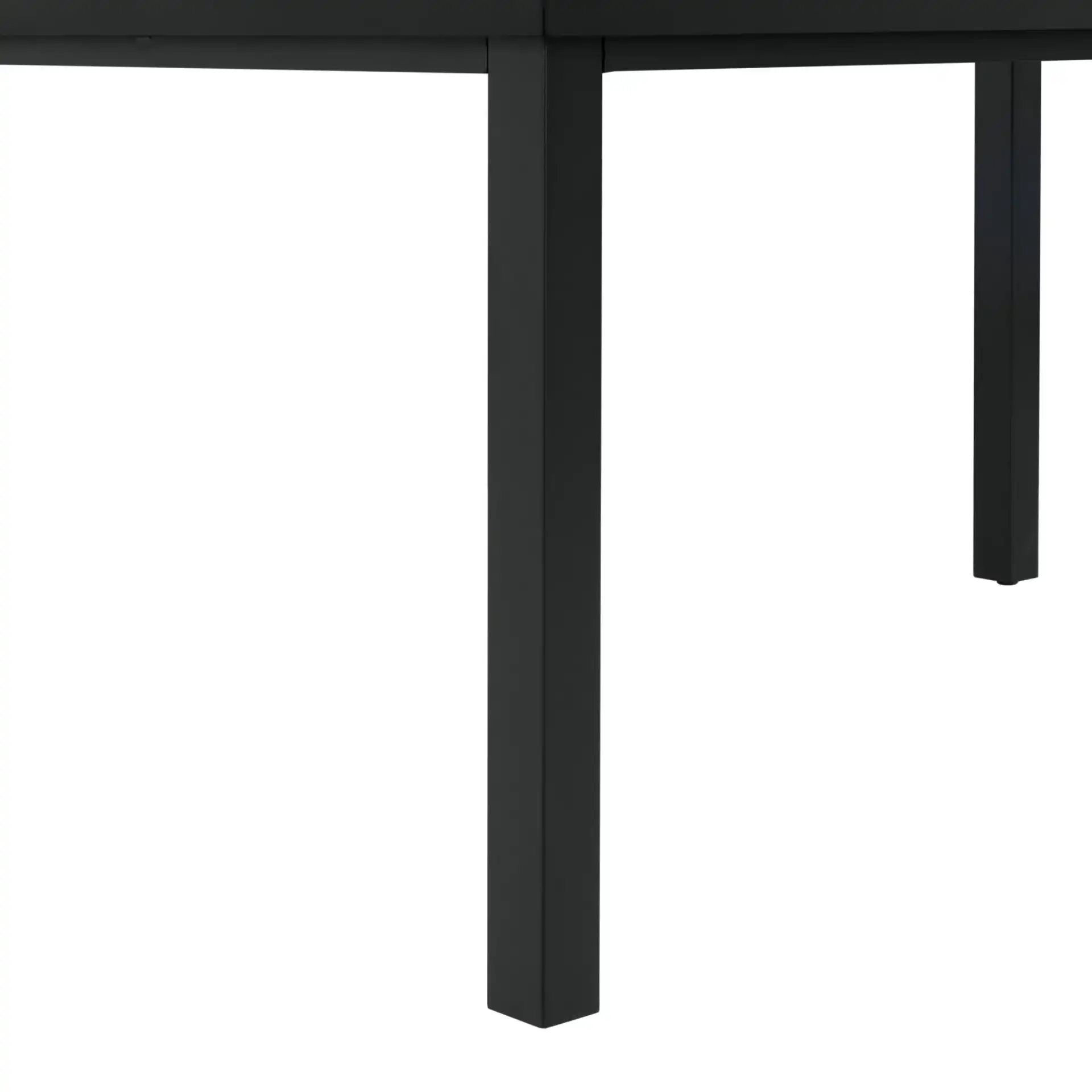 Capricio Aluminum 74" Outdoor Dining Table in Black, detail view