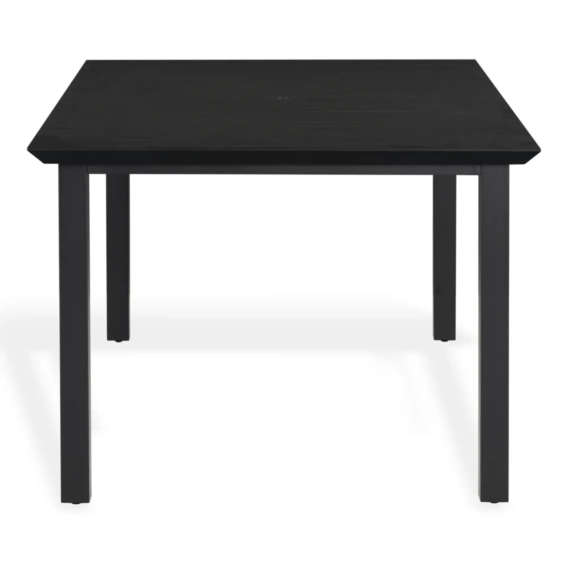 Capricio Aluminum 74" Outdoor Dining Table in Black, detail view