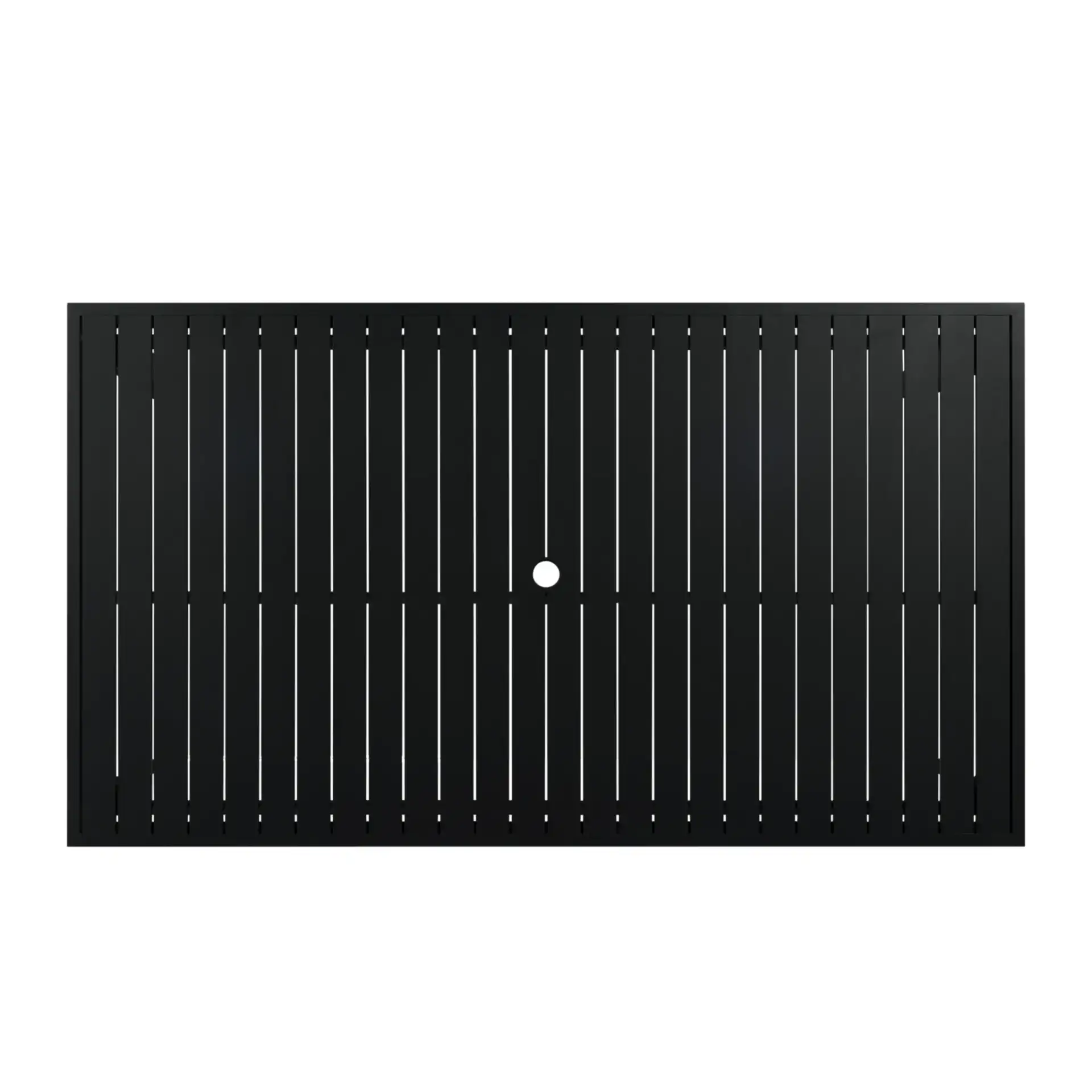 Capricio Aluminum 74" Outdoor Dining Table in Black, detail view
