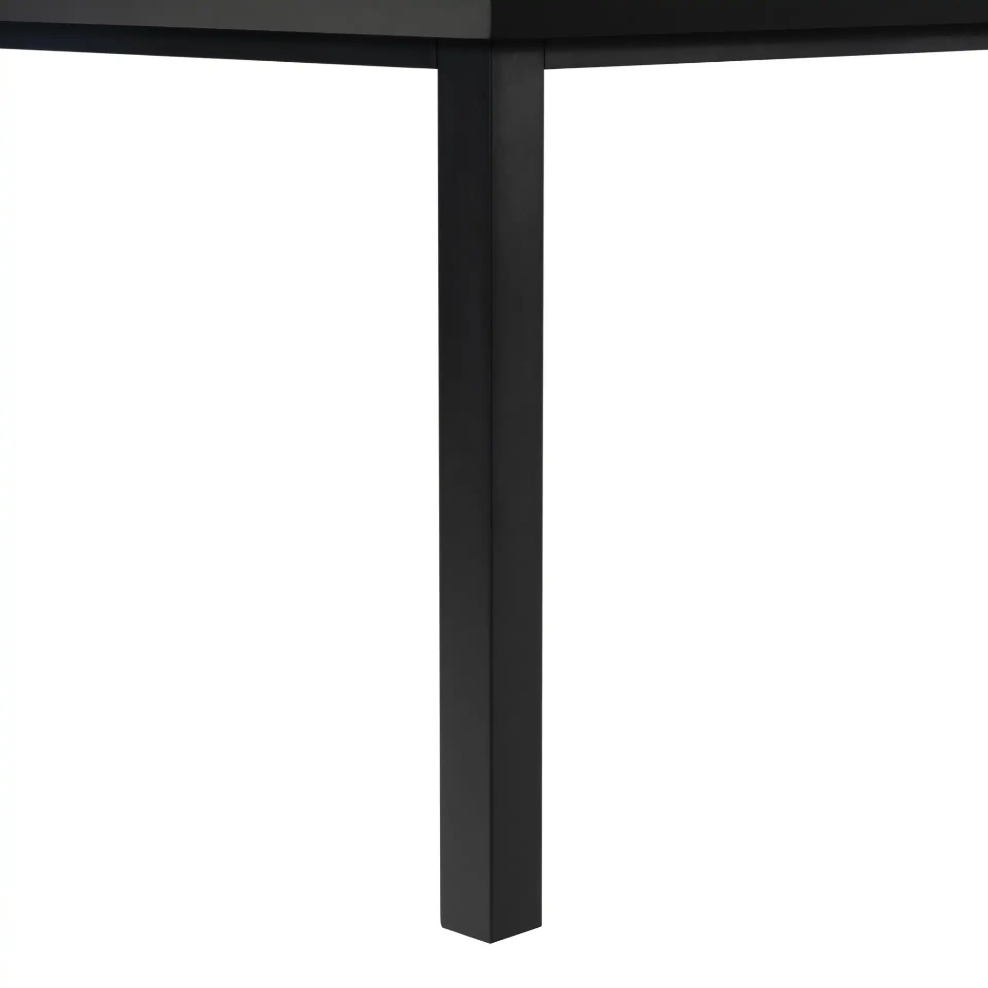 Capricio Aluminum 90" Outdoor Dining Table in Black, detail view