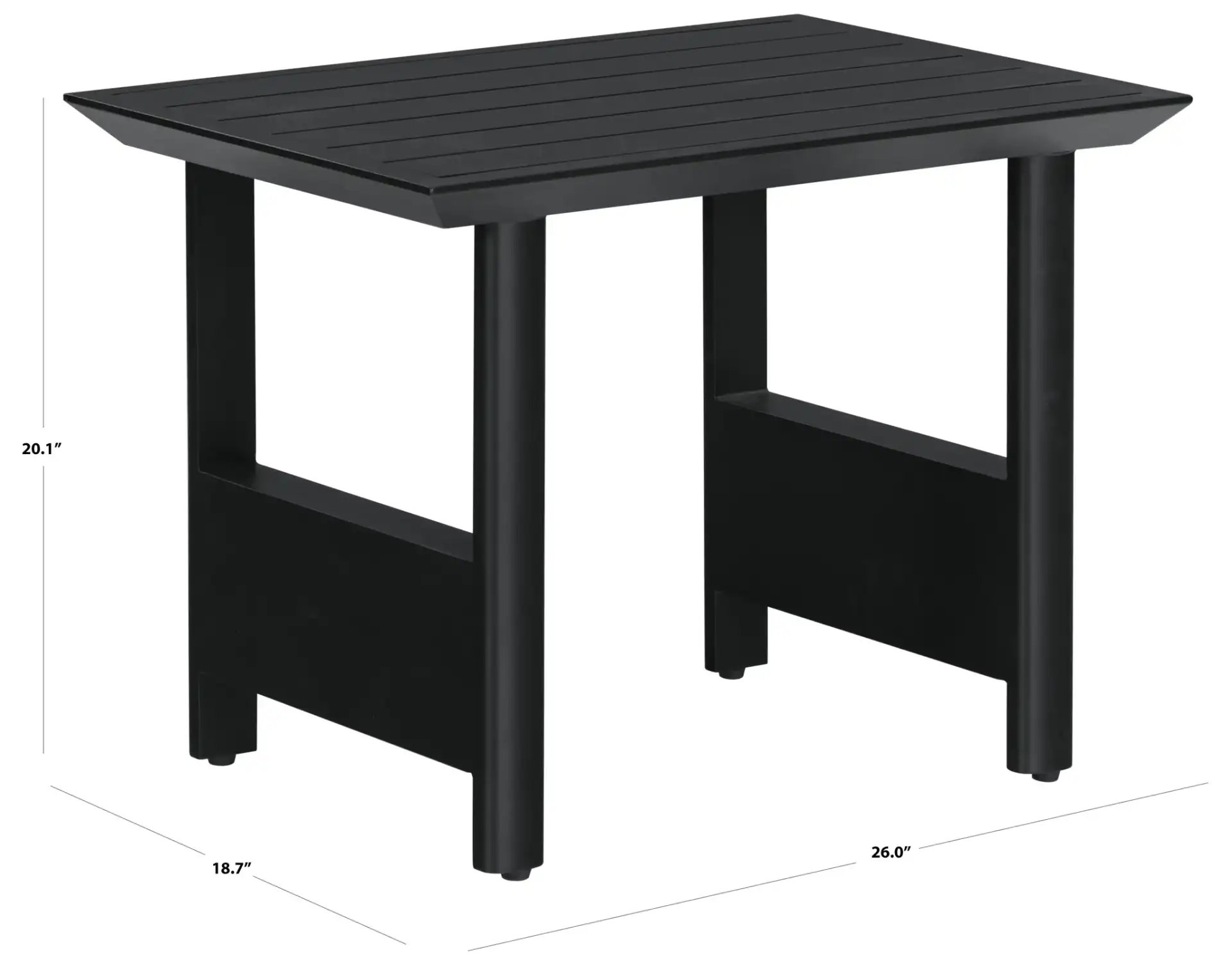 Capricio Aluminum Outdoor End Table in Black, detail view