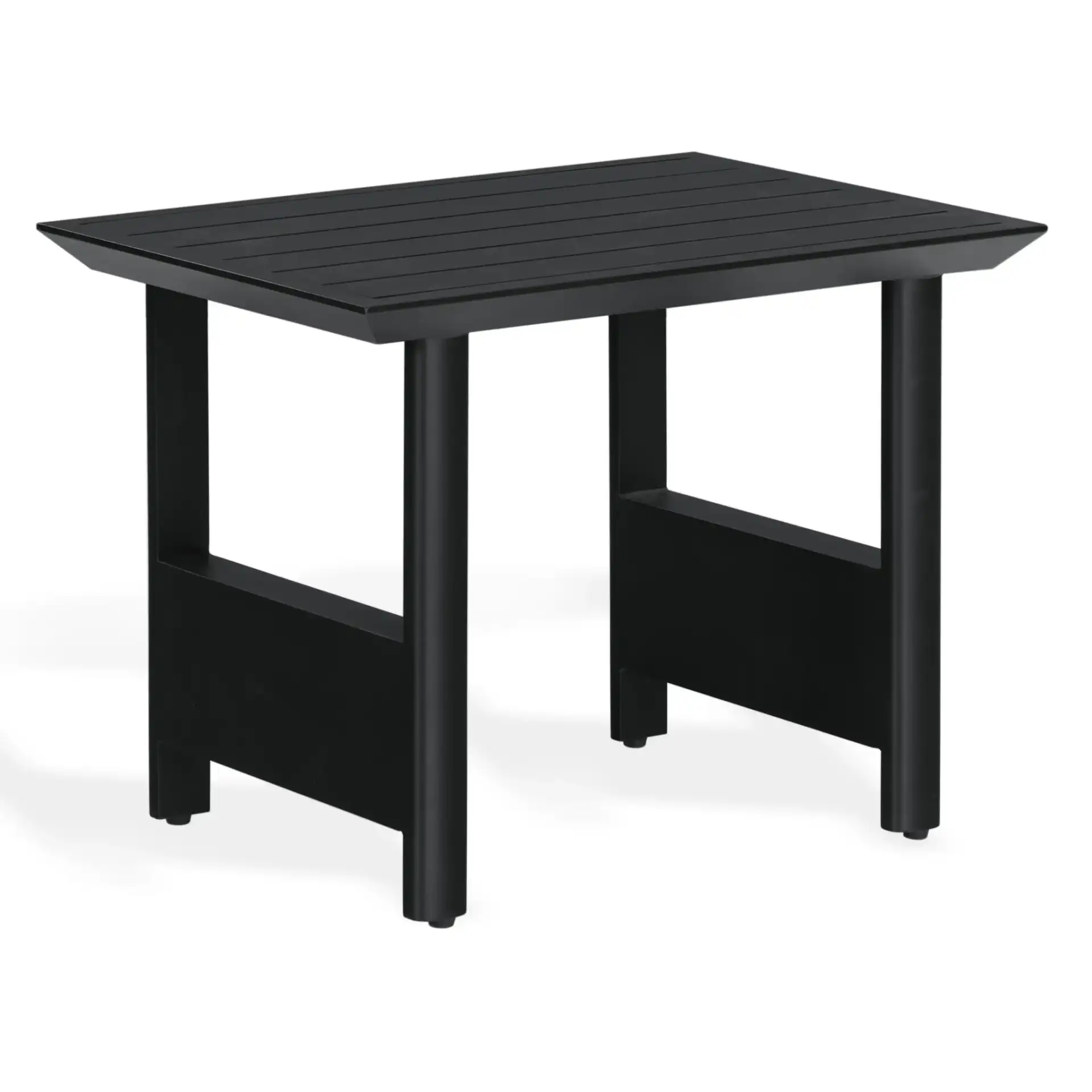 Capricio Aluminum Outdoor End Table in Black, detail view