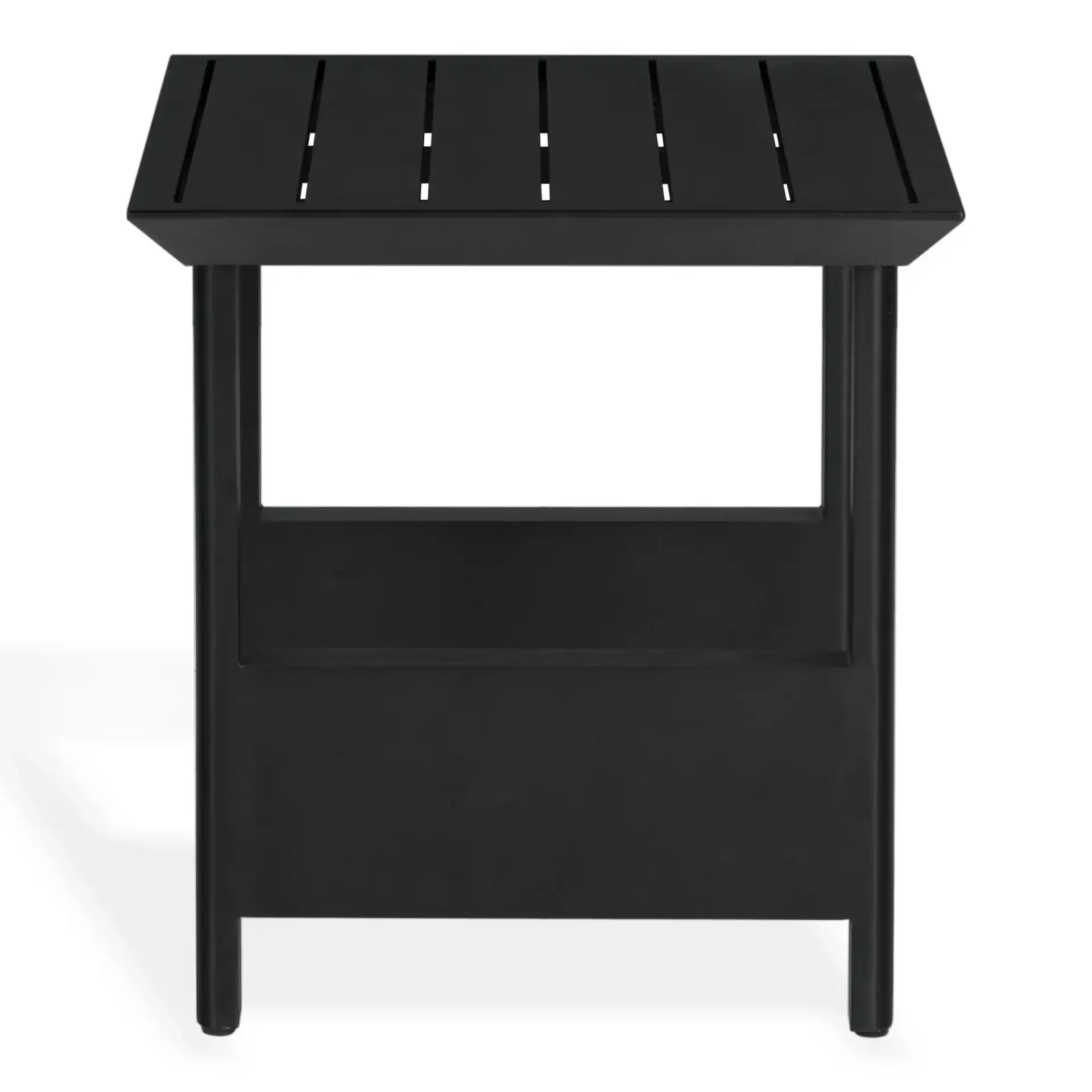 Capricio Aluminum Outdoor End Table in Black, detail view