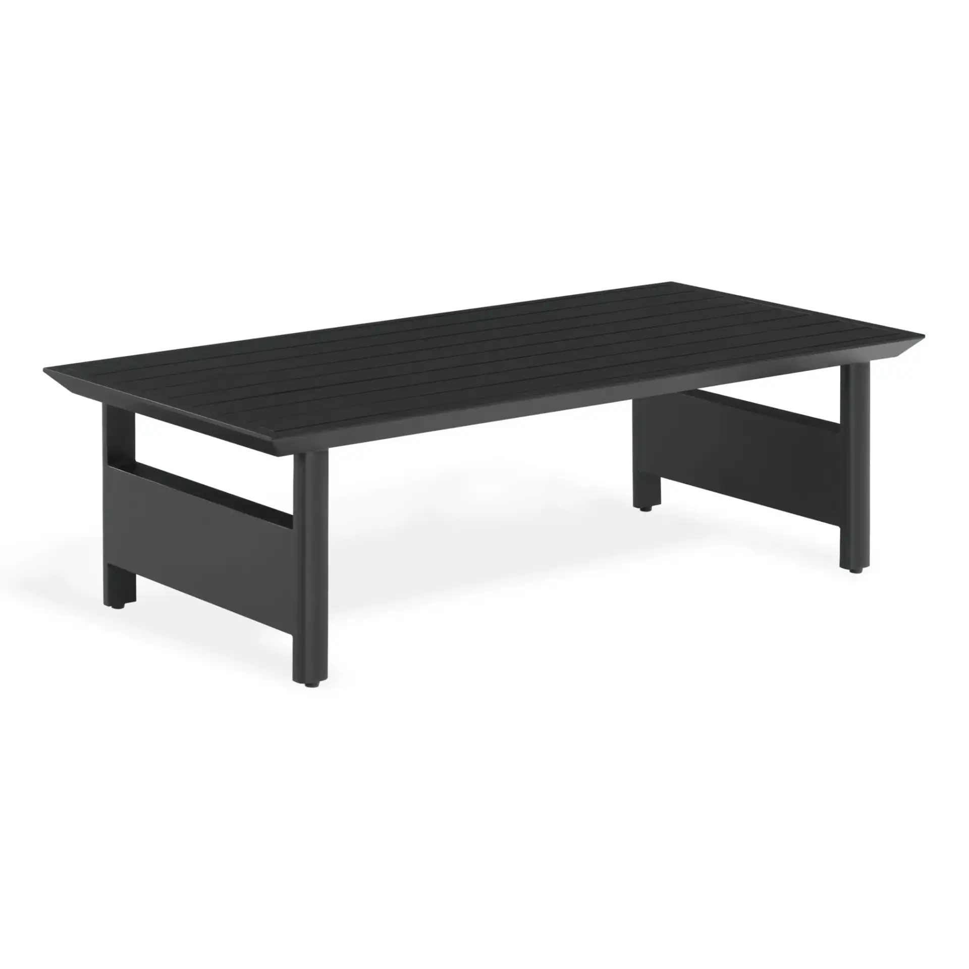 Capricio Aluminum Outdoor Coffee Table in Black, detail view