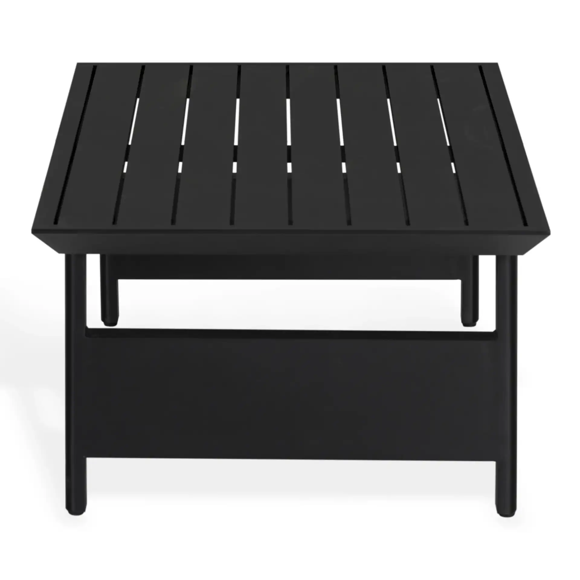 Capricio Aluminum Outdoor Coffee Table in Black, detail view