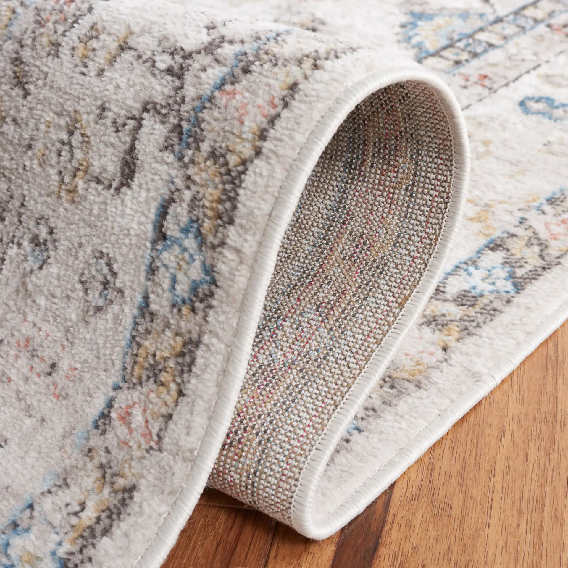Cornelia Medallion Rug in Ivory in a styled room