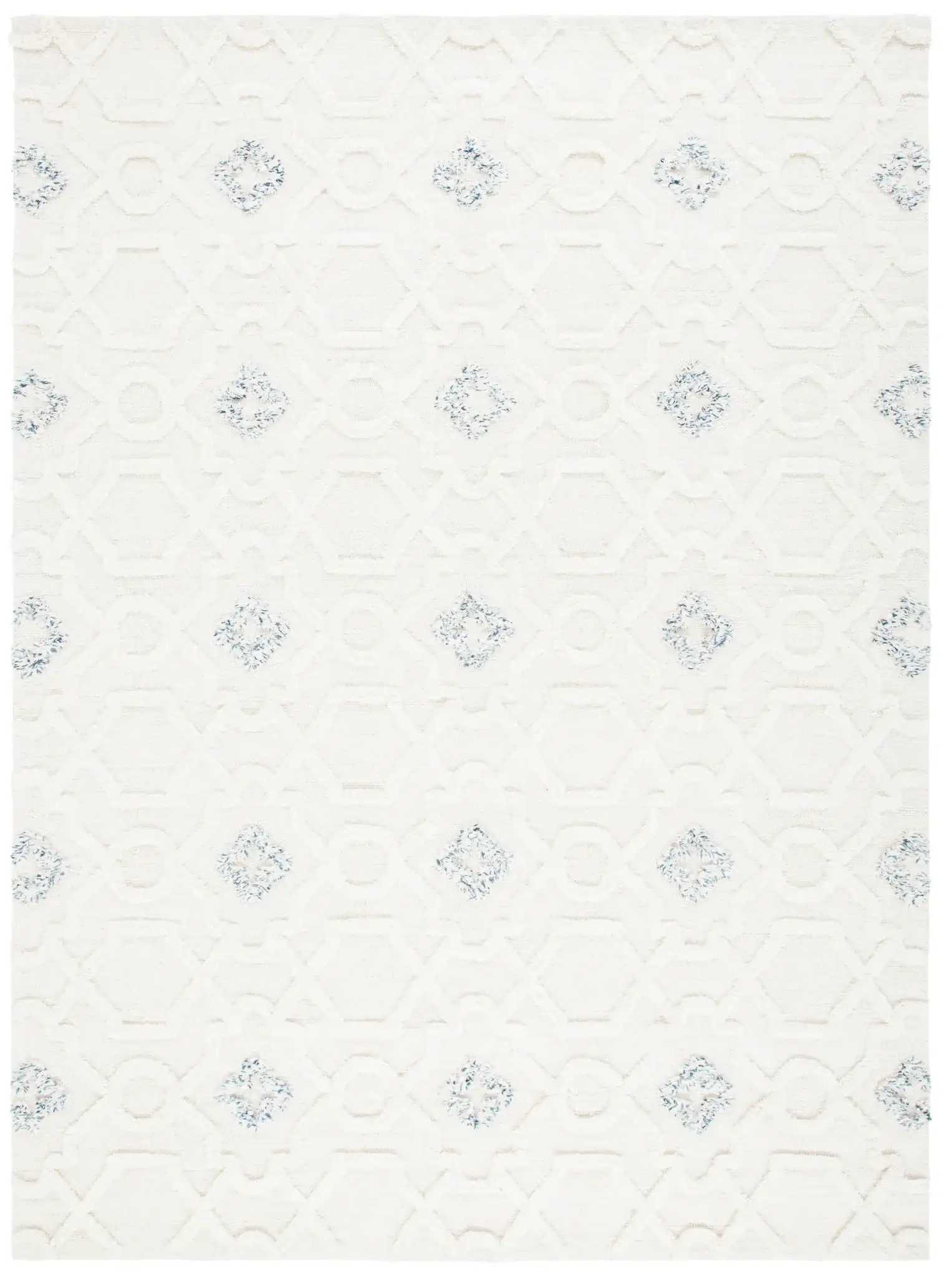 Casablanca Trellis Hand-Tufted Wool Rug in Ivory