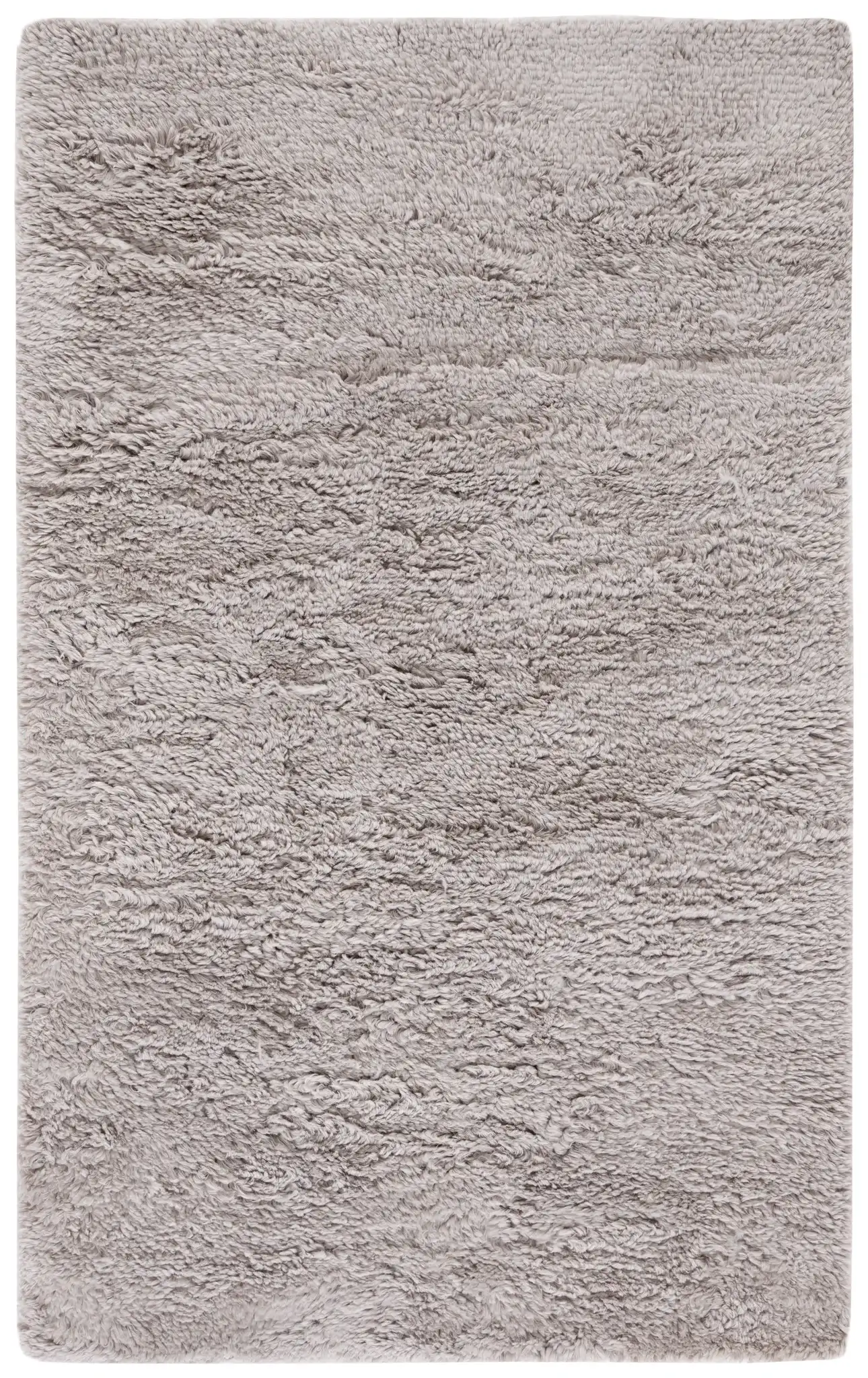Casablanca Ribbed Solid Hand-Woven Wool Rug in Gray