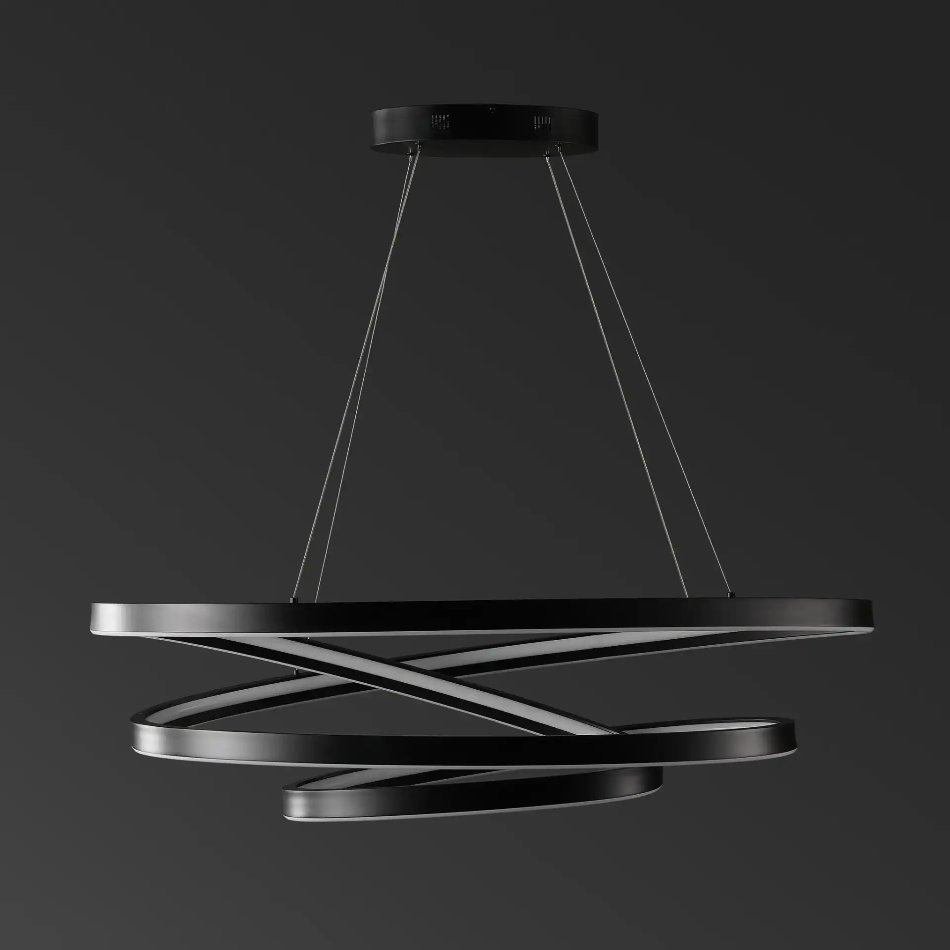 Brianne Infinity Chandelier in Black, detail view