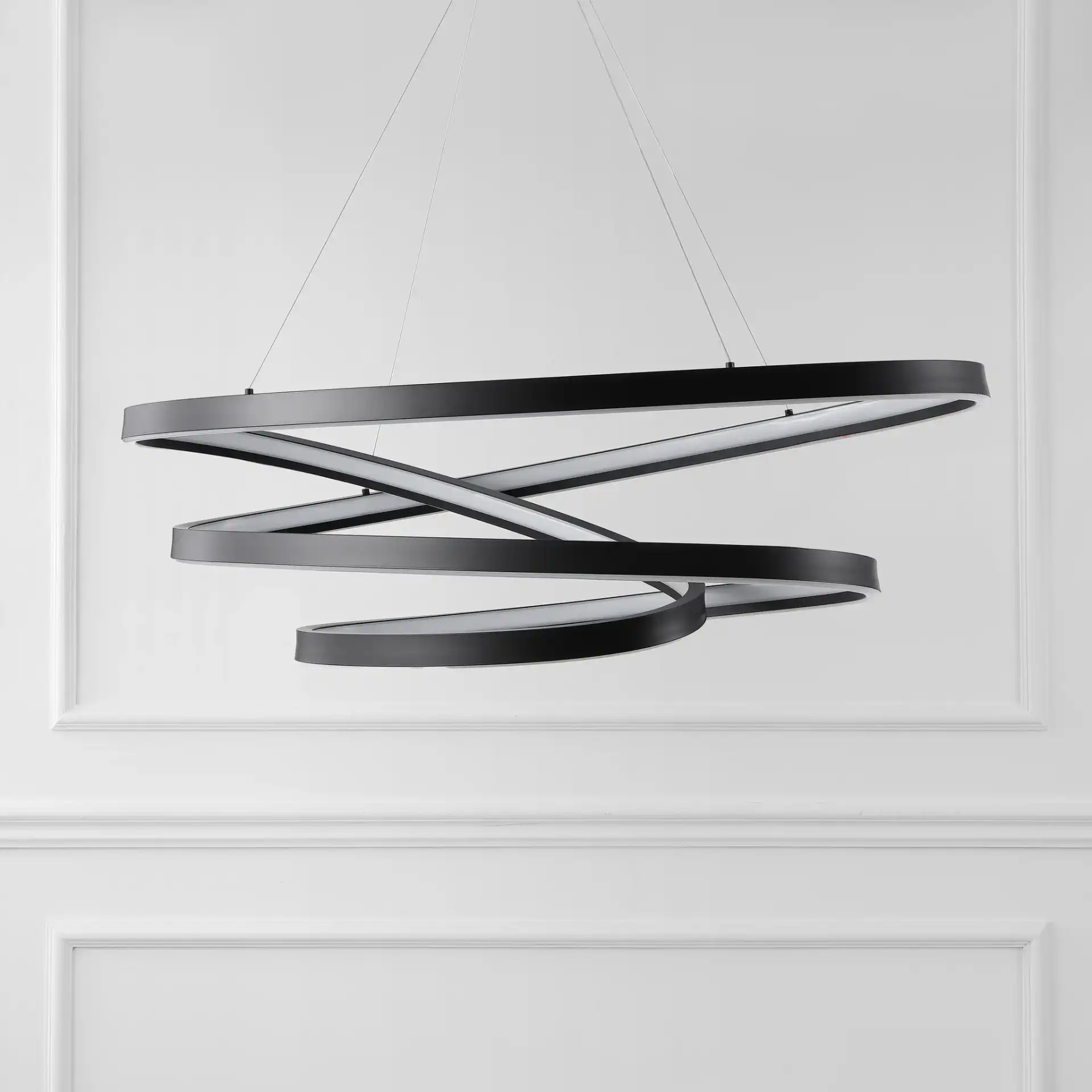 Brianne Infinity Chandelier in Black, detail view