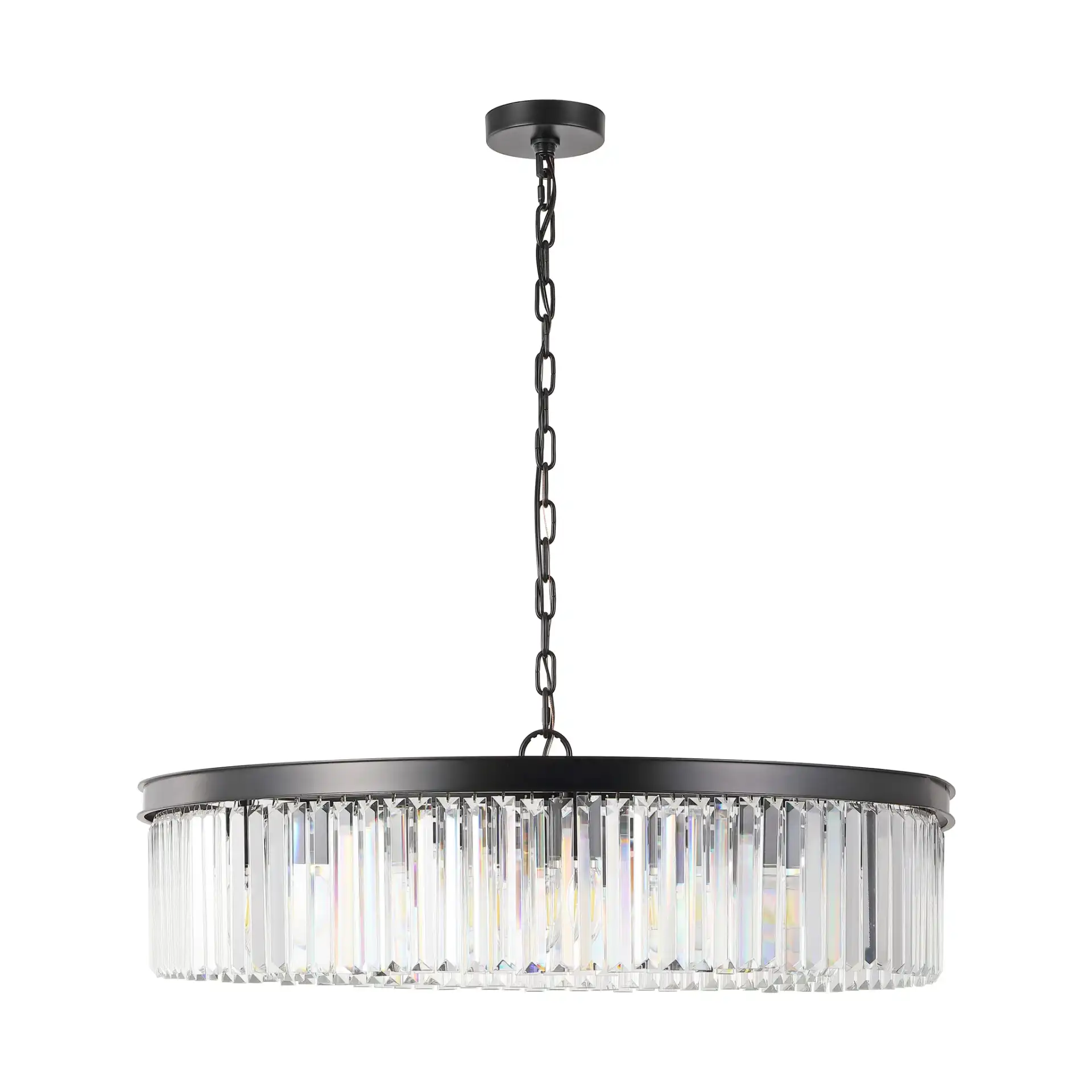 Jennaya Crystal Chandelier in Black, detail view