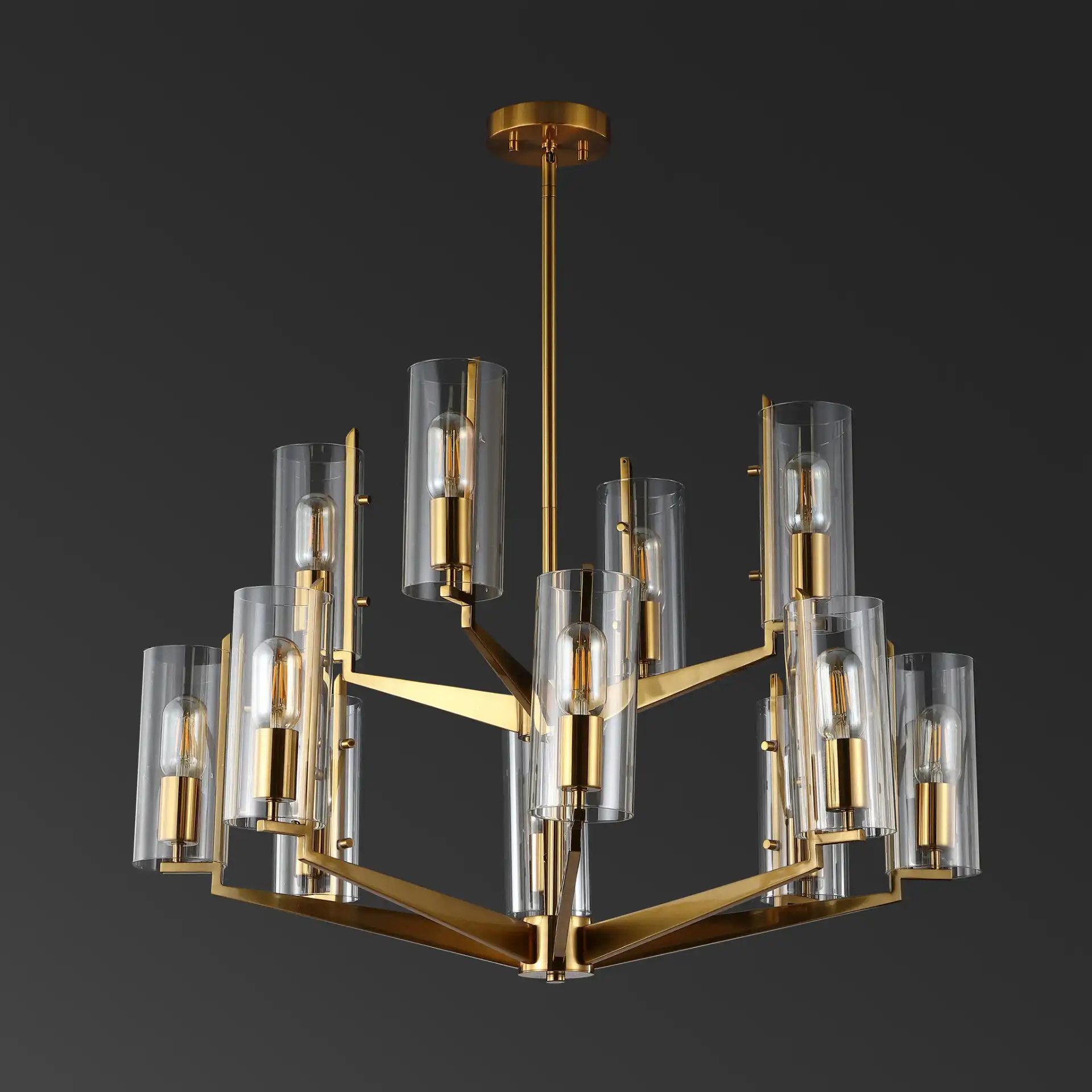 Jennica Glass Chandelier in Gold, detail view